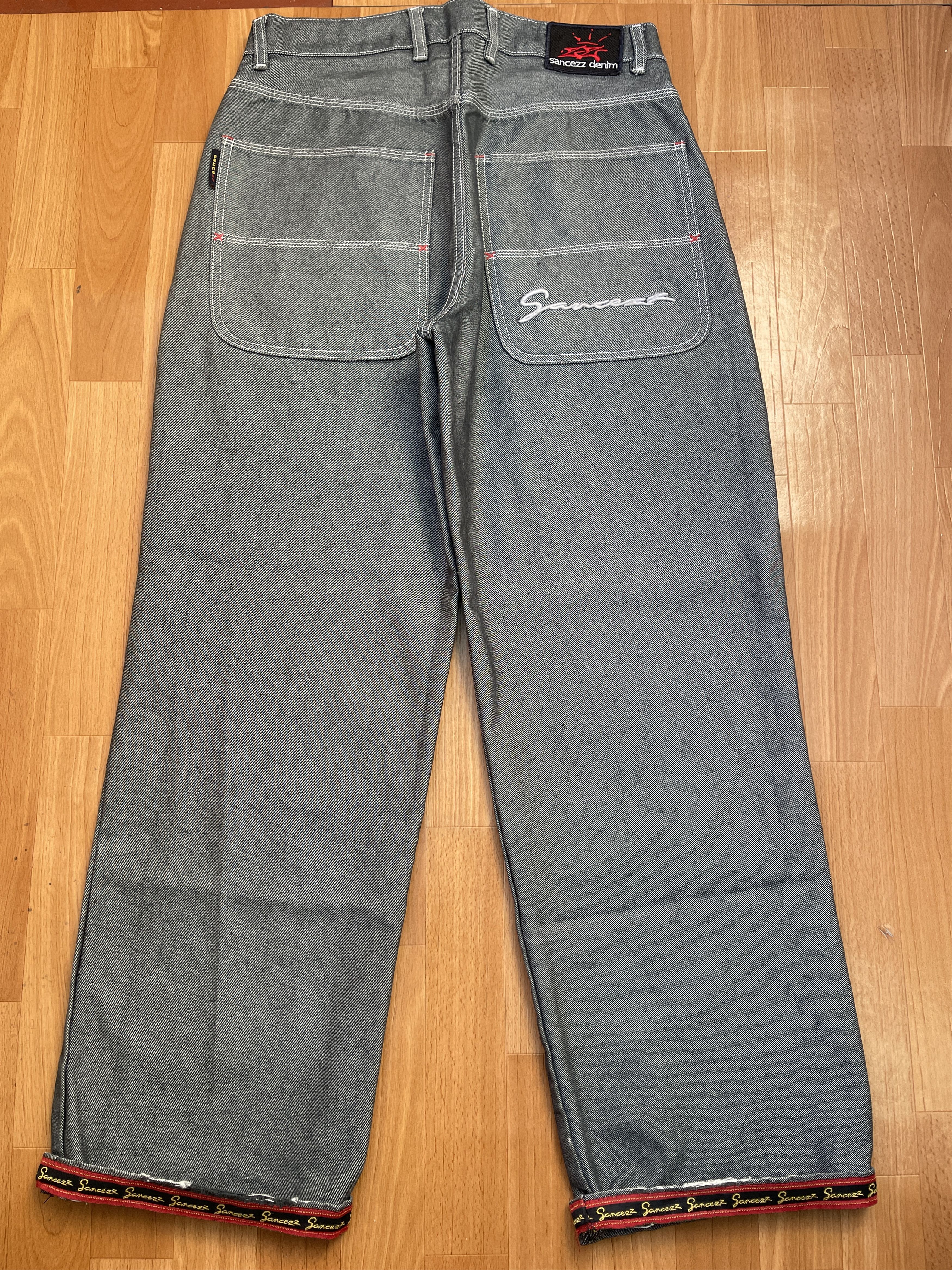 Other Sancezz jeans, shiny, vintage baggy, silver, metallic Y2K 32 Size US 32 / EU 48 - 1 Thumbnail