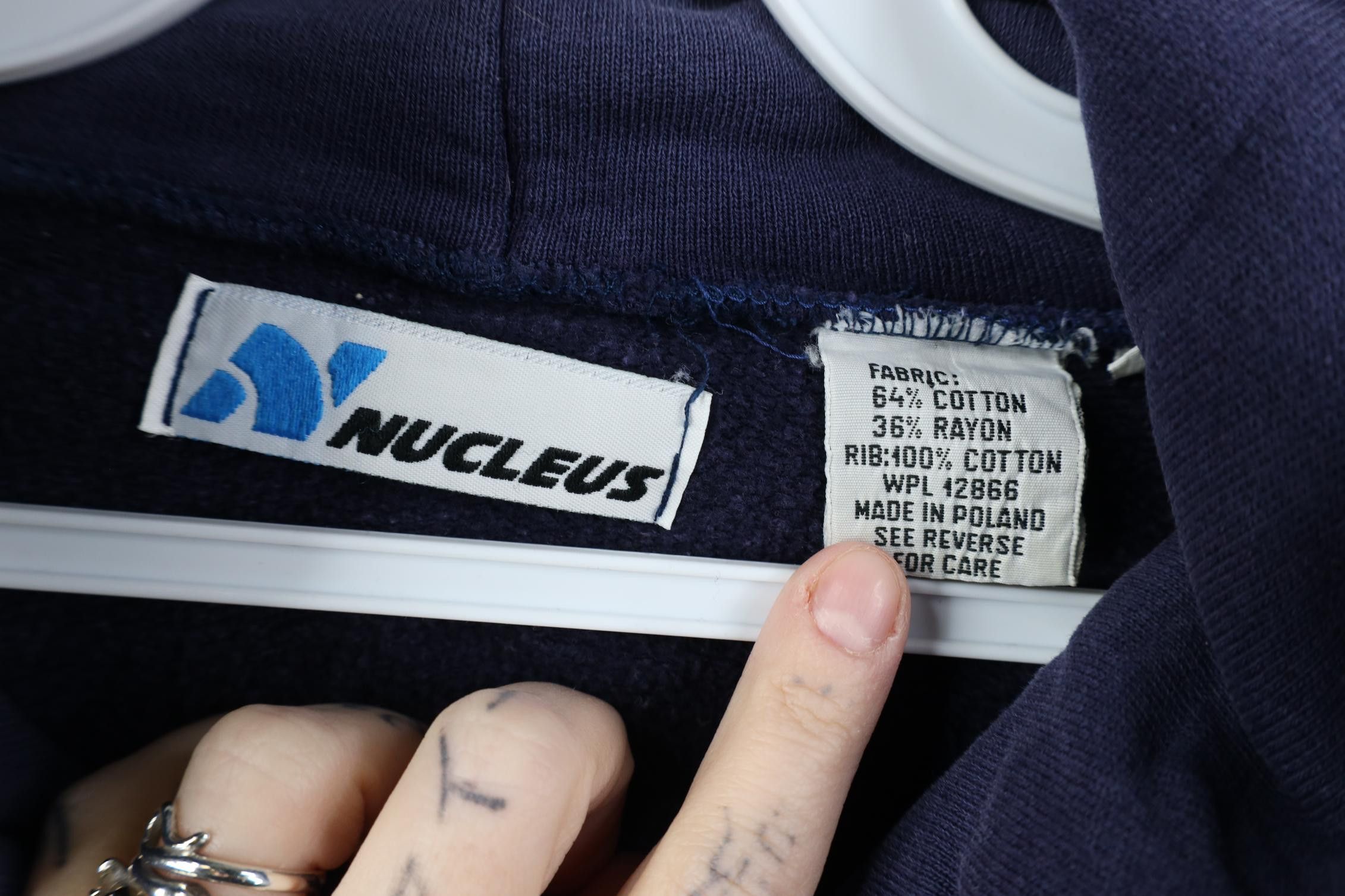 Vintage Vintage 90s Streetwear Blank Full Zip Hoodie Sweatshirt Blue Size US XL / EU 56 / 4 - 7 Thumbnail