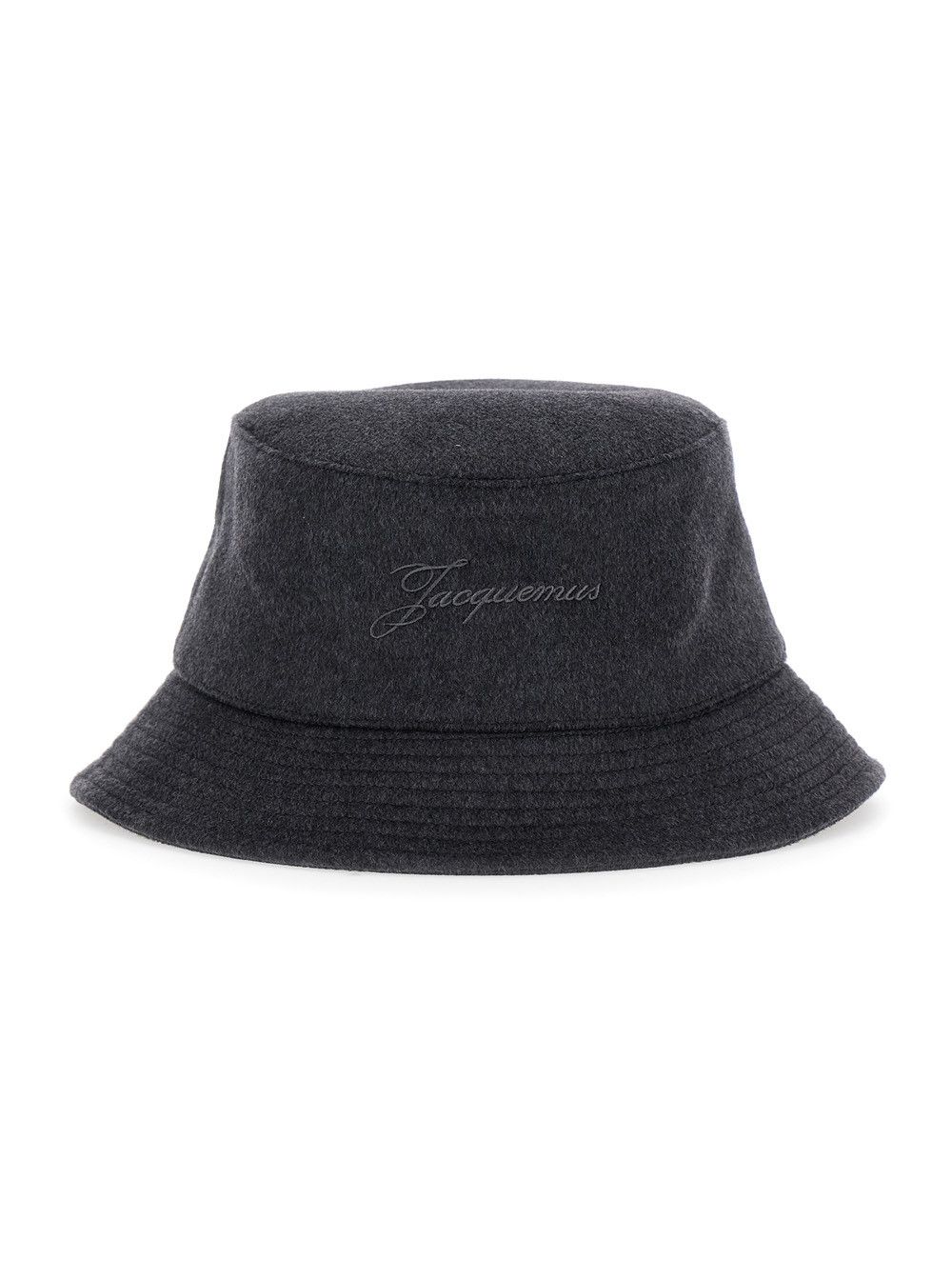 Jacquemus 'Le Bob Cachemiro' Grey Bucket Hat with Logo Lettering Embroidery on the Front and Ribbed Brim in Wool Man Size ONE SIZE - 1 Thumbnail