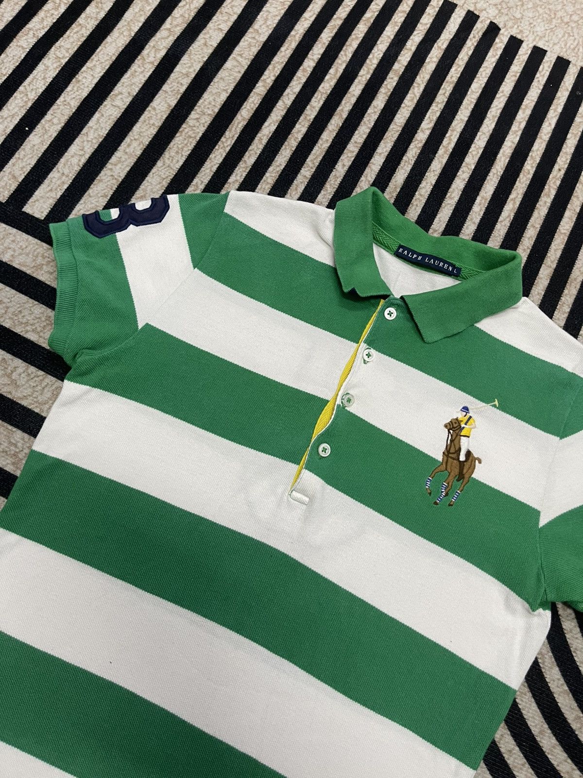 Polo Ralph Lauren 2000s POLO RALPH LAUREN BIG PONY STRIPES NO 3 POLO SHIRT Size L / US 10 / IT 46 - 5 Thumbnail