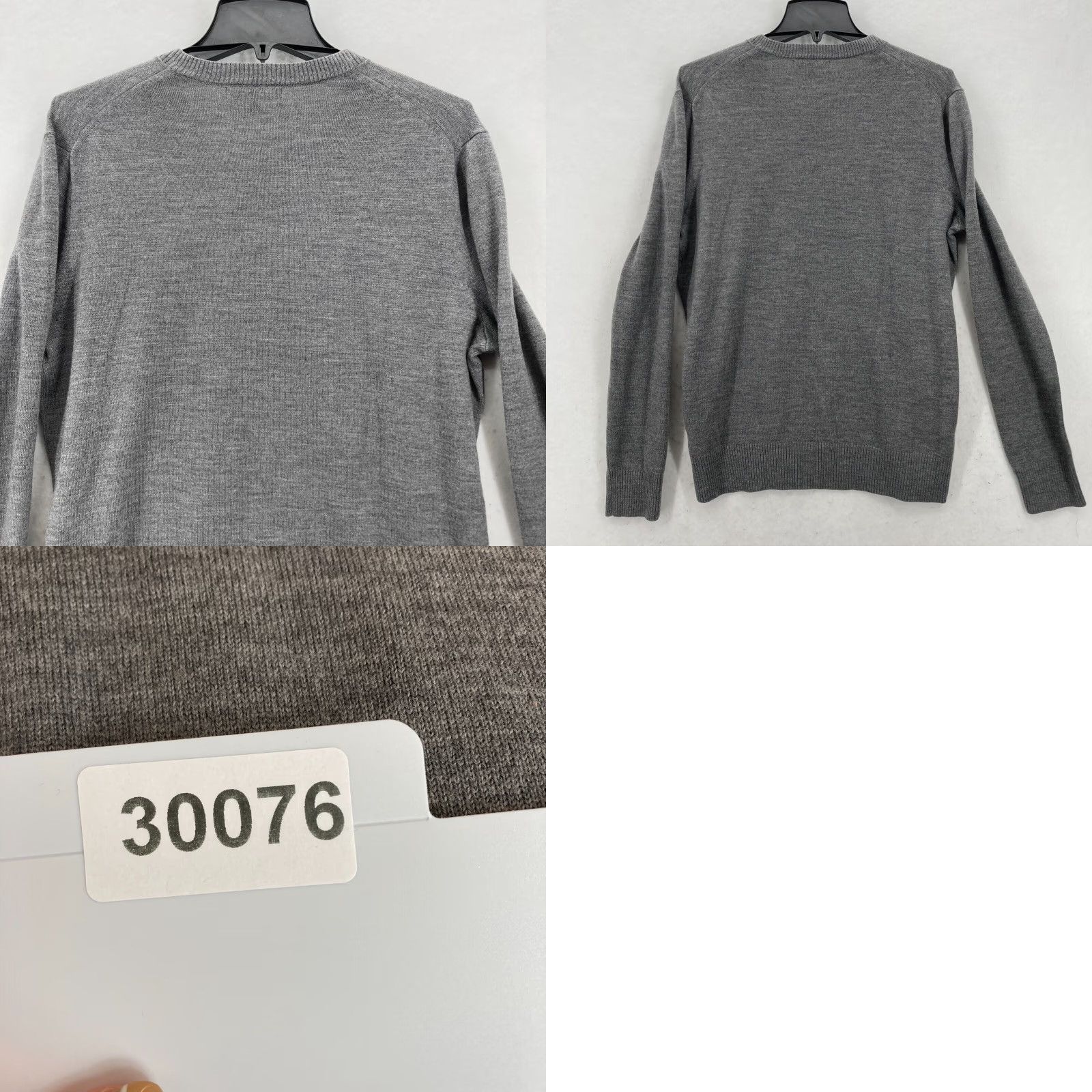 Banana Republic Banana Republic Mens Large Gray Extra Fine Merino Wool V Neck Sweater Pullover Knit Shirt/Top Size US L / EU 52-54 / 3 - 9 Thumbnail