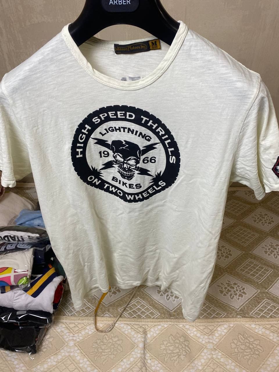 Johnson Motors 🔥 Johnson Motors High Speed Thrills Lightning Bikers T Shirt Size US M / EU 48-50 / 2 - 4 Thumbnail