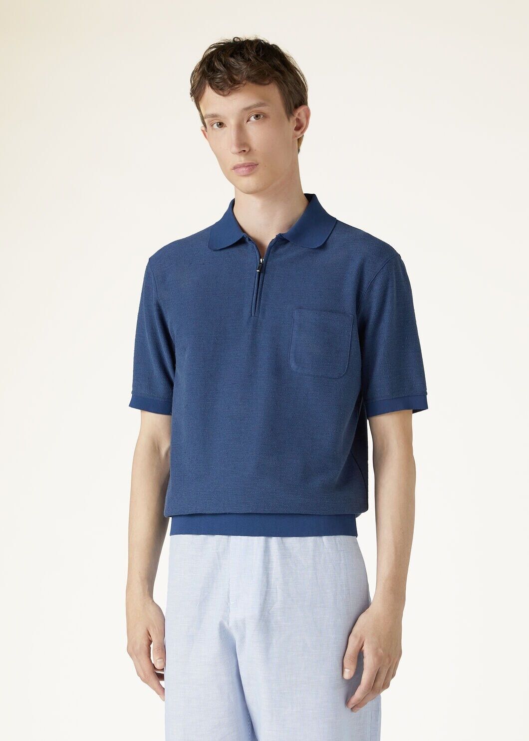 Loro Piana o1w1db10125 FAN8842 Hotaka Polo Shirt in Navy Blue Size US L / EU 52-54 / 3 - 4 Thumbnail