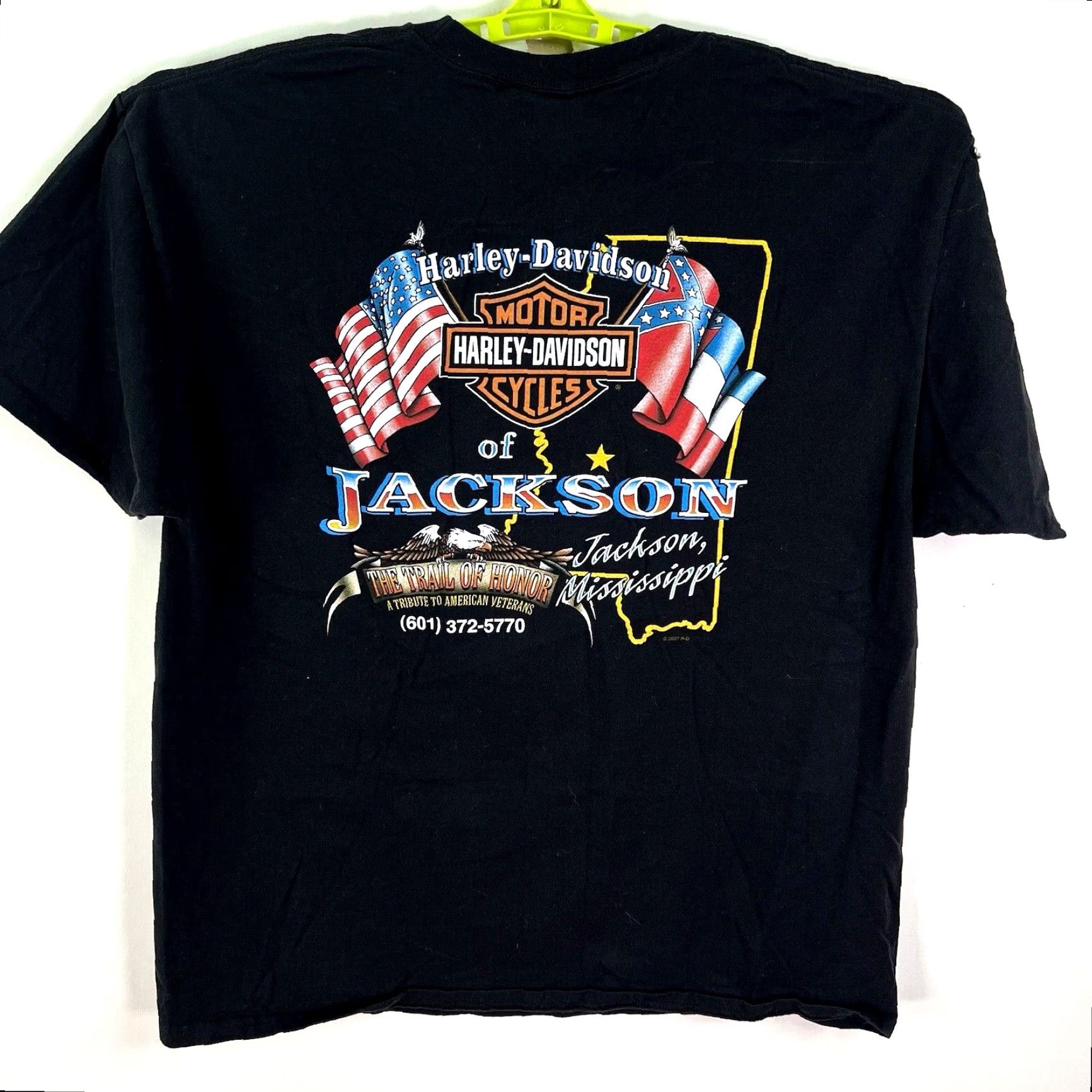 Harley Davidson Harley-Davidson Jackson Mississippi T-Shirt XL Black Graphic Print Biker Mens Size US XL / EU 56 / 4 - 7 Thumbnail