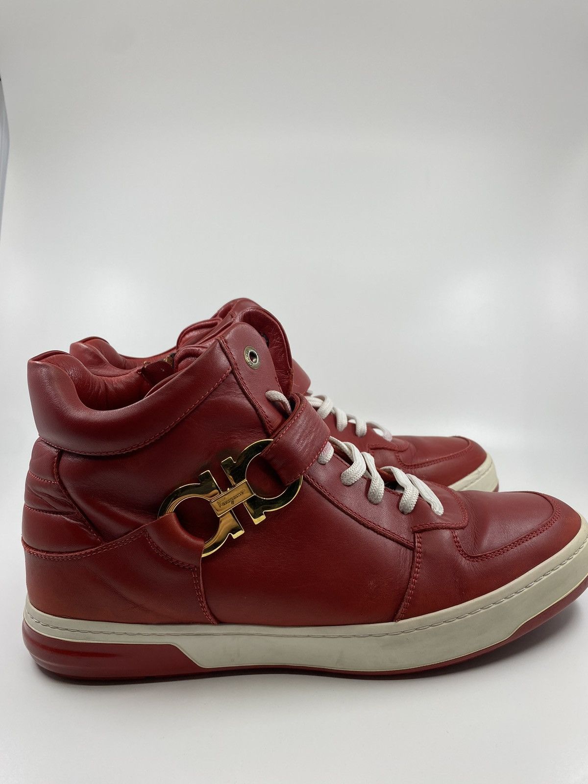 Salvatore Ferragamo Nayon Gancini Leather Sneakers Size US 12 / EU 45 - 4 Thumbnail