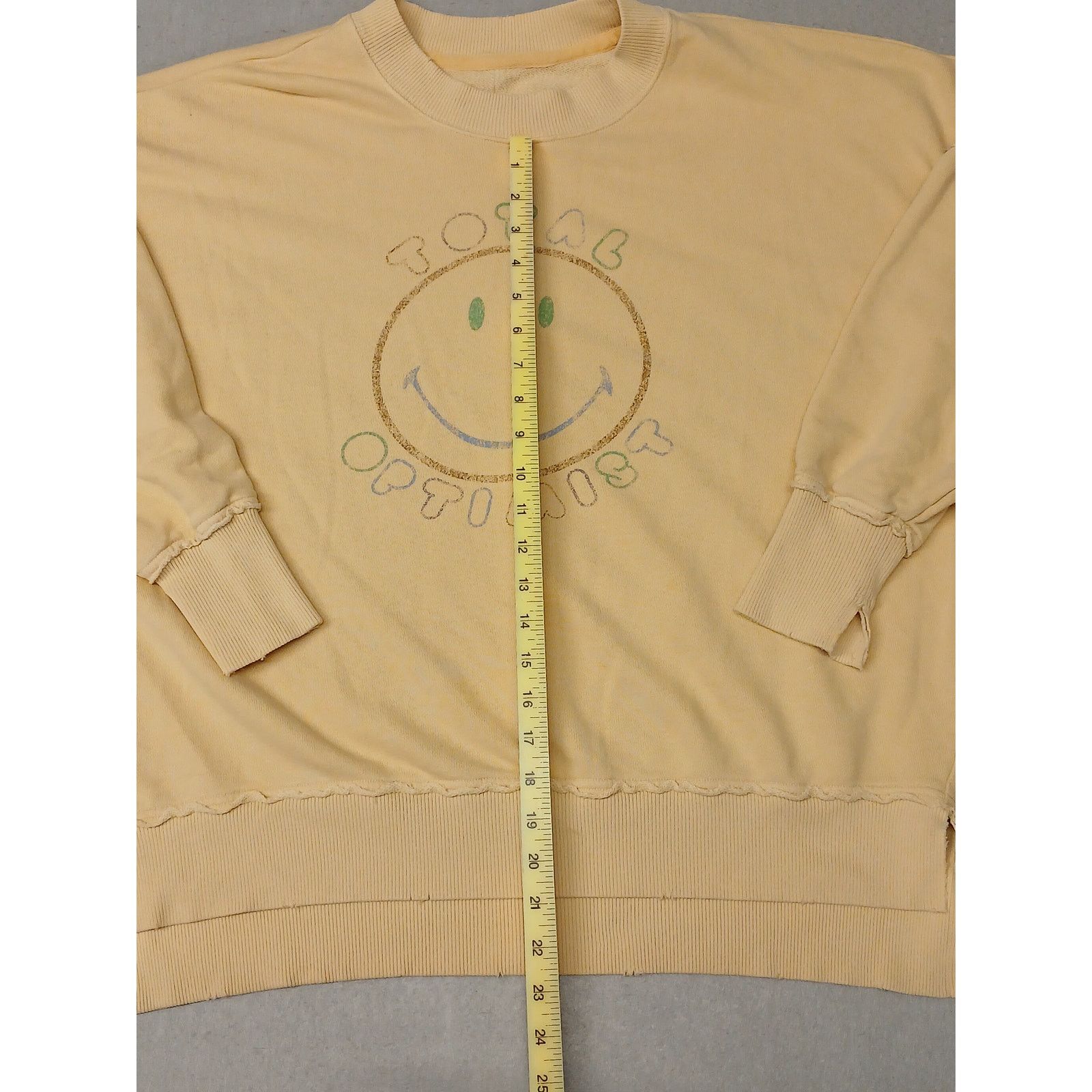 Aries Aries (XS) Yellow Long Sleeve Stretch Pullover Sweatshirt Size XS / US 0-2 / IT 36-38 - 2 Thumbnail