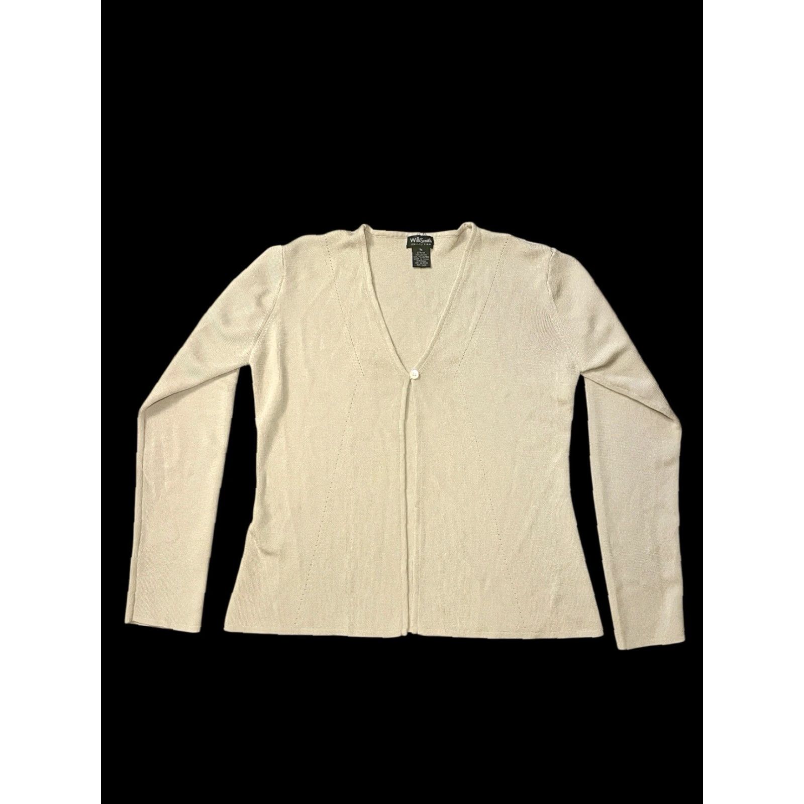 Willi Smith Willi Smith Collection Blouse Womens Medium Top Beige Single Button Rayon/Polyester Size M / US 6-8 / IT 42-44 - 2 Thumbnail