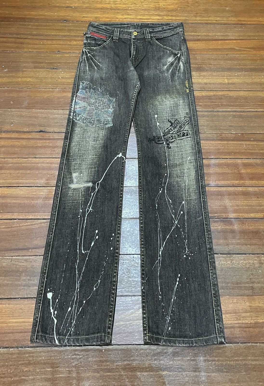 If Six Was Nine × Japanese Brand × Vintage Rare Design Vintage Rattle Trap Distressed Art Jeans 1990s Size US 33 - 1 Thumbnail