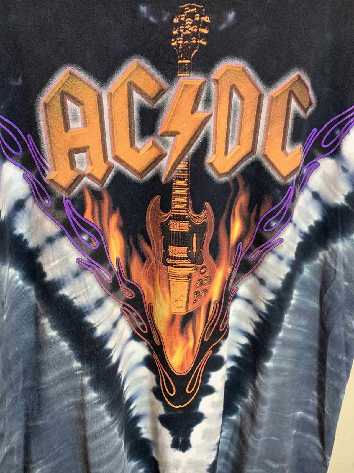 Band Tees *RARE* AC/DC Hell’s Bells Art AOP Tie-Dye Liquid Blue Shirt Size US XXL / EU 58 / 5 - 4 Thumbnail