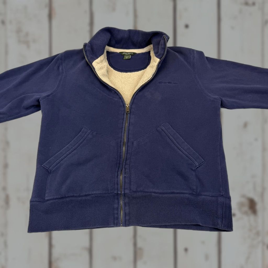 Eddie Bauer Eddie Bauer Sweatshirt Mens XL Blue Full Zip Mock Neck Lined Fleece Pockets Heavyweight Zip Size US XL / EU 56 / 4 - 1 Thumbnail