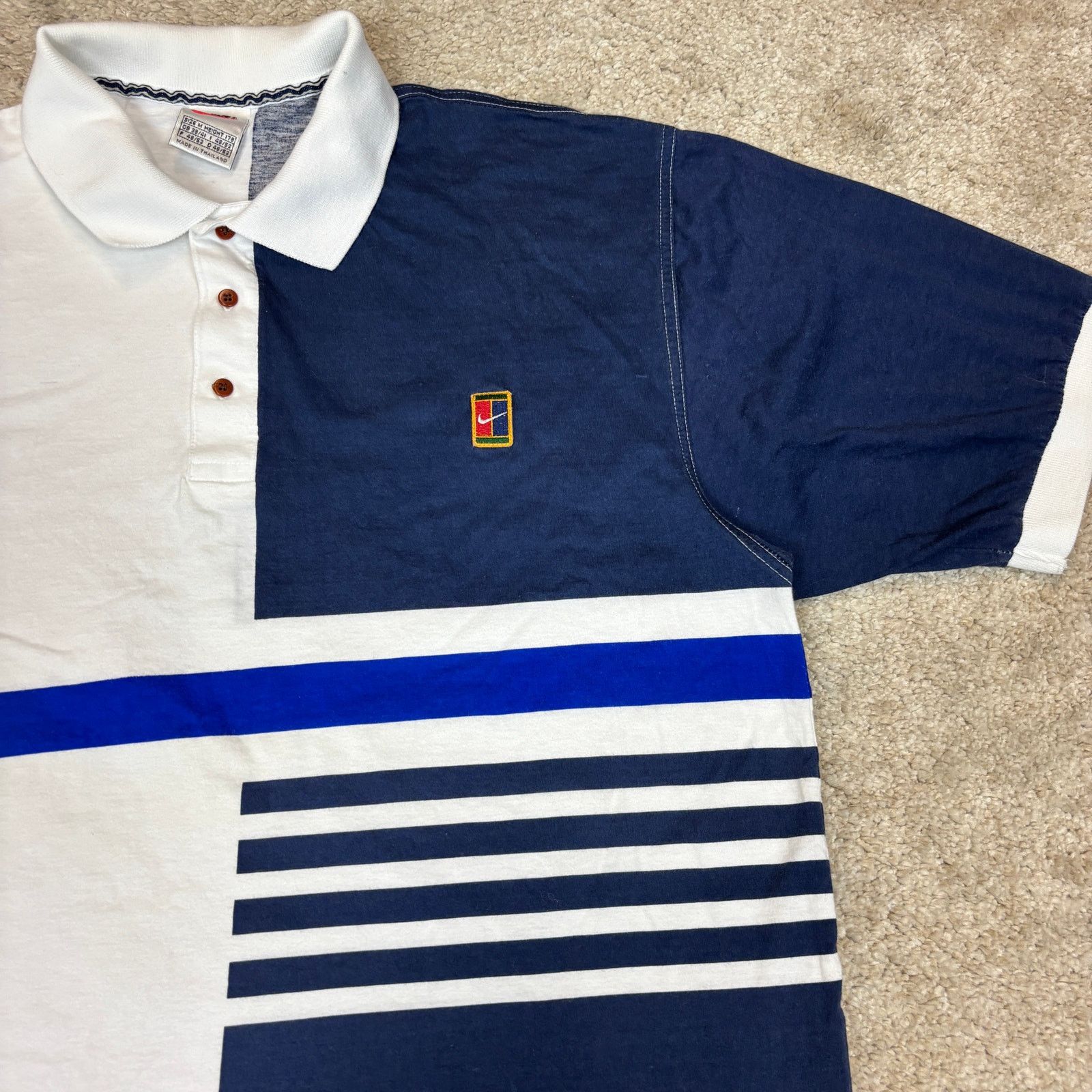 Nike VTG 90s Nike Tennis Court Classic Patch Polo Shirt Medium Size US M / EU 48-50 / 2 - 2 Thumbnail