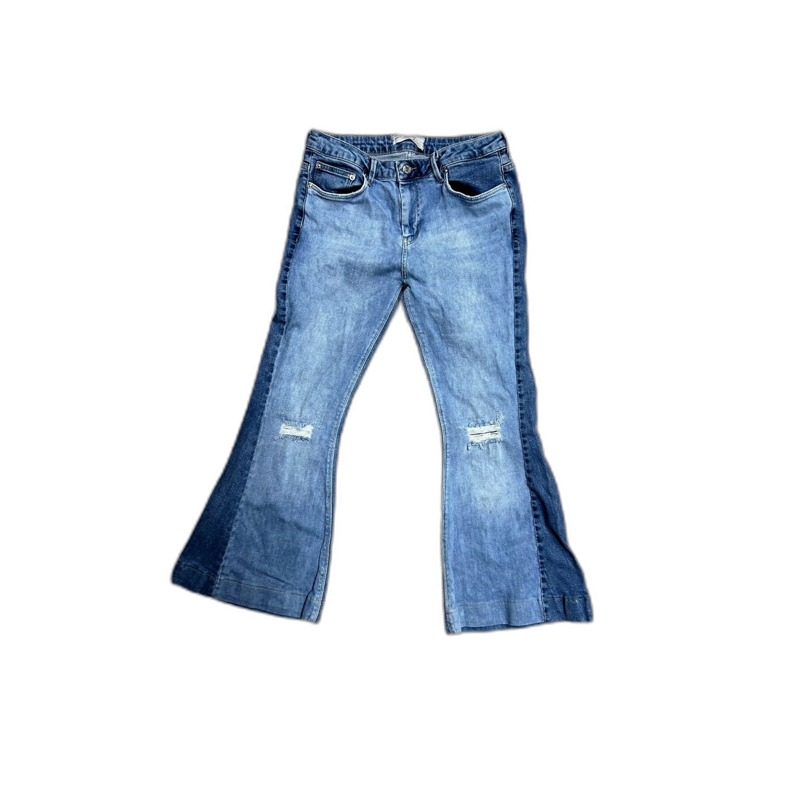 Free People Free People Flare Denim Jeans Retro Colorblock Bootcut Women Size US 30 / EU 46 - 1 Thumbnail