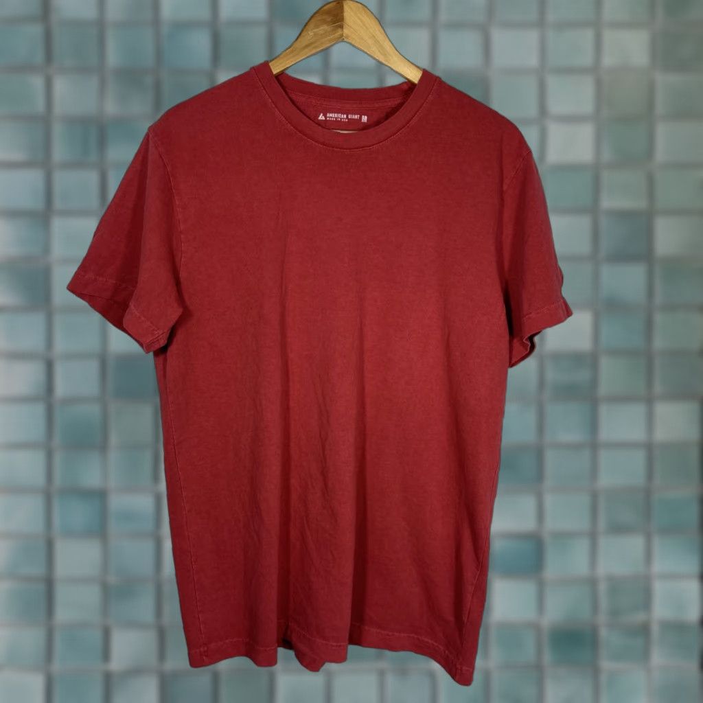 Vintage American Giant T-Shirt Mens M Crew Neck Short Sleeve Red Premium Slub Crew Neck Tee Size US M / EU 48-50 / 2 - 1 Thumbnail