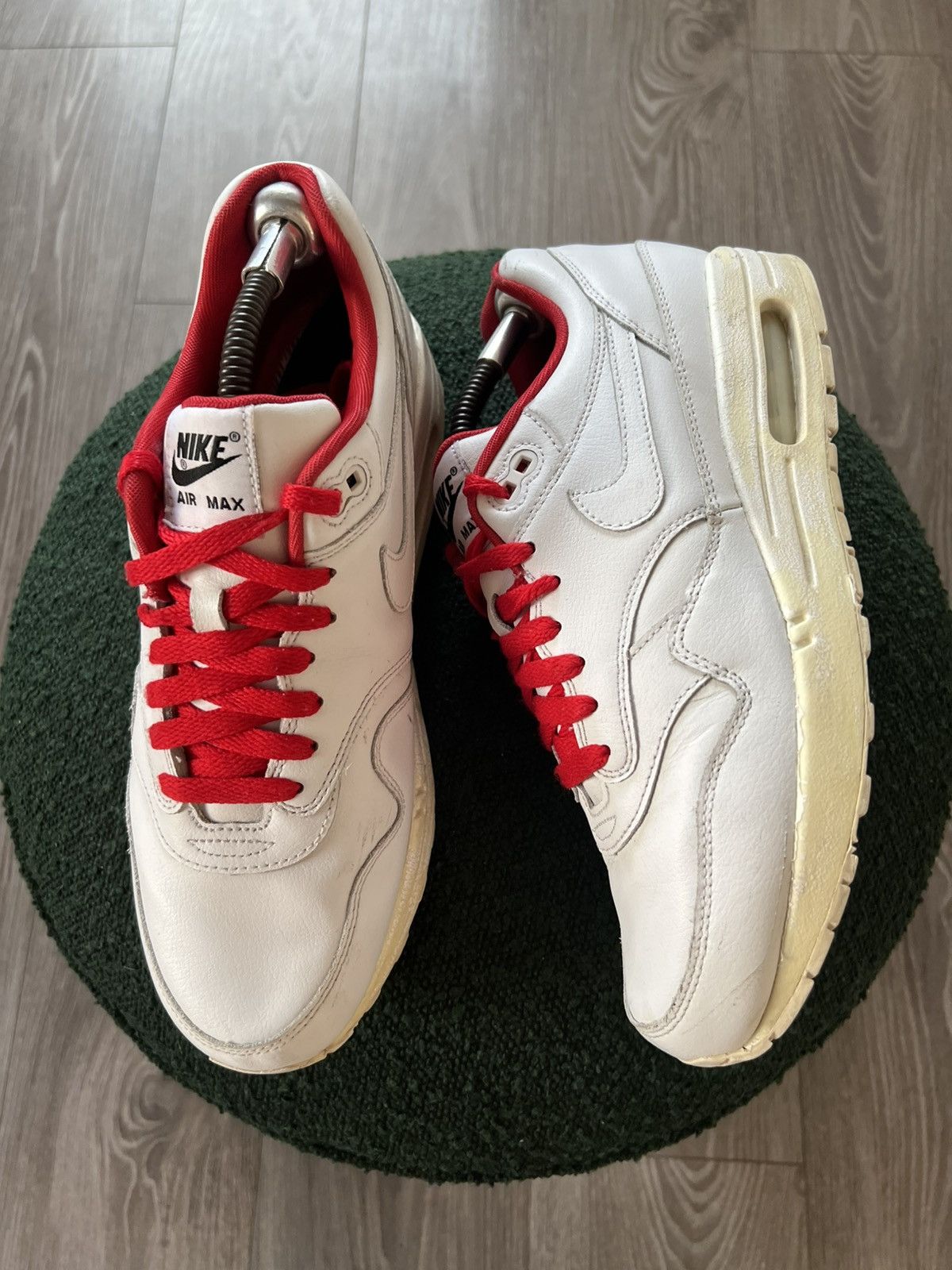 Nike ‼️Rare Nike ID Air Max 1 White/Red “Giga Nord” Sneakers‼️ Size US 9.5 / EU 42-43 - 3 Thumbnail