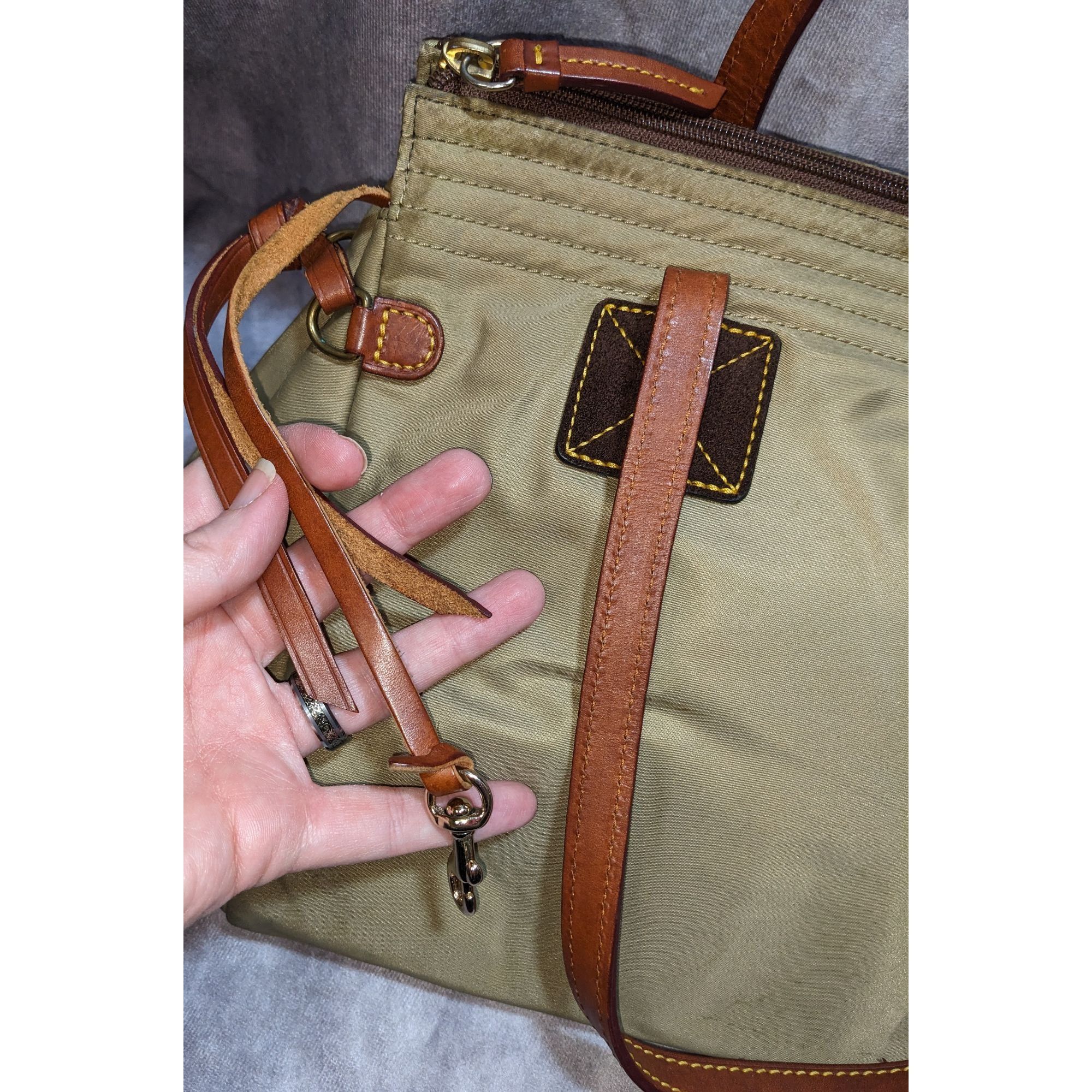 Dooney & Bourke Dooney & Bourke Nylon Shoulder Bag With Leather Straps Green Size ONE SIZE - 7 Thumbnail