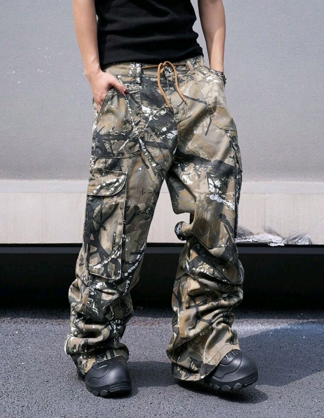 Japanese Brand Baggy Graphic Camo Wide Leg Pants Size US 32 / EU 48 - 6 Thumbnail