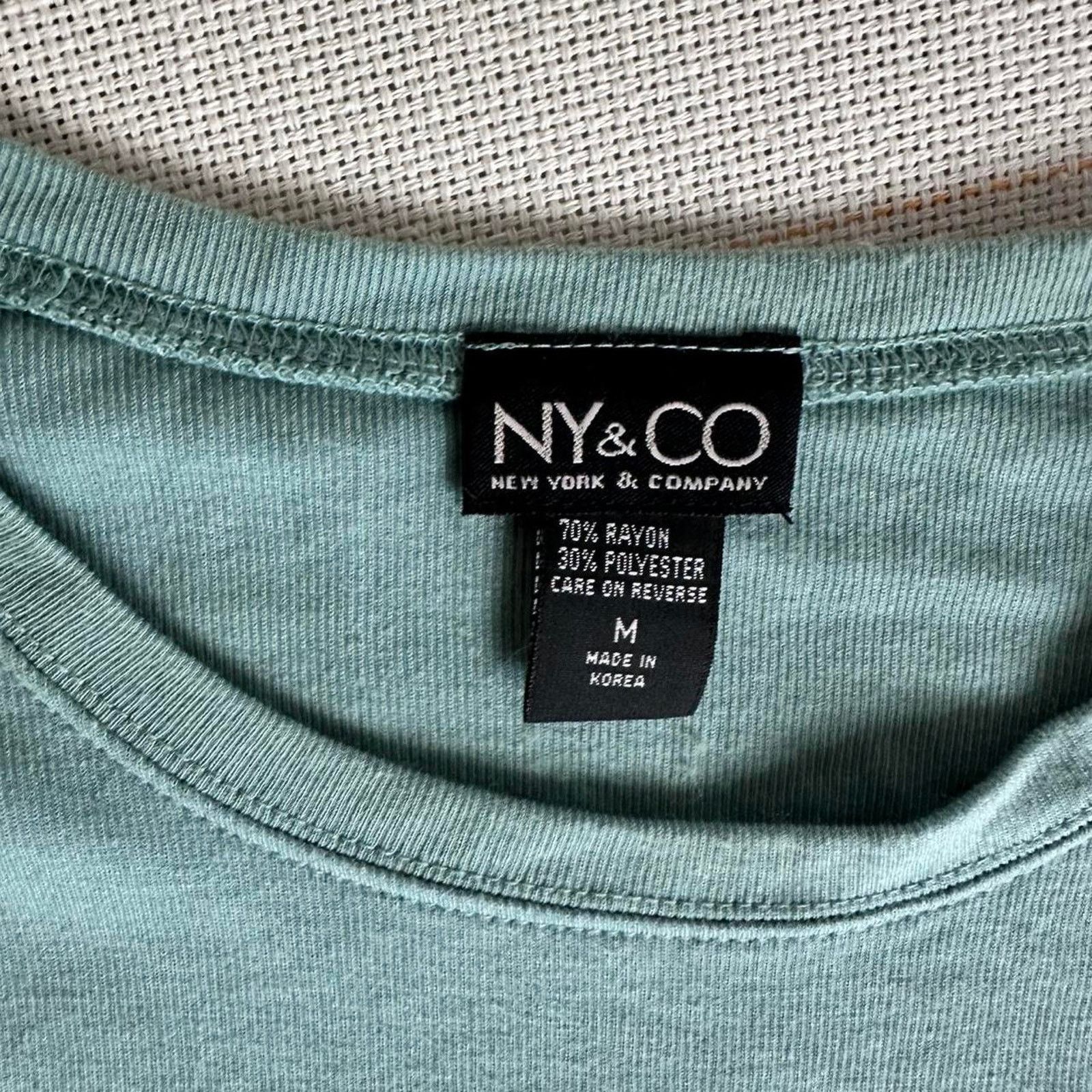 Other NY & Co Teal Blue Blouse Size Medium Short Sleeve Casual Top Size M / US 6-8 / IT 42-44 - 6 Thumbnail