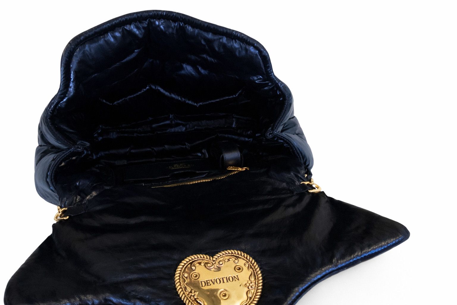 Dolce & Gabbana Dolce & Gabbana Devotion Quilted Shoulder Gold Chain Bag Size ONE SIZE - 8 Thumbnail