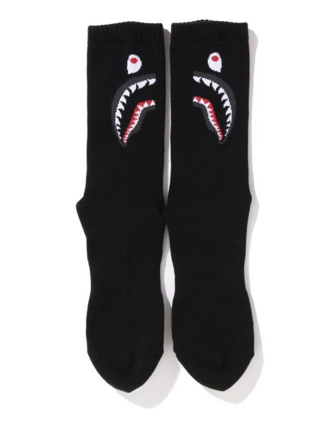 Bape A BATHING APE SHARK SOCKS X3 RED GRAY BLACK Size ONE SIZE - 5 Thumbnail