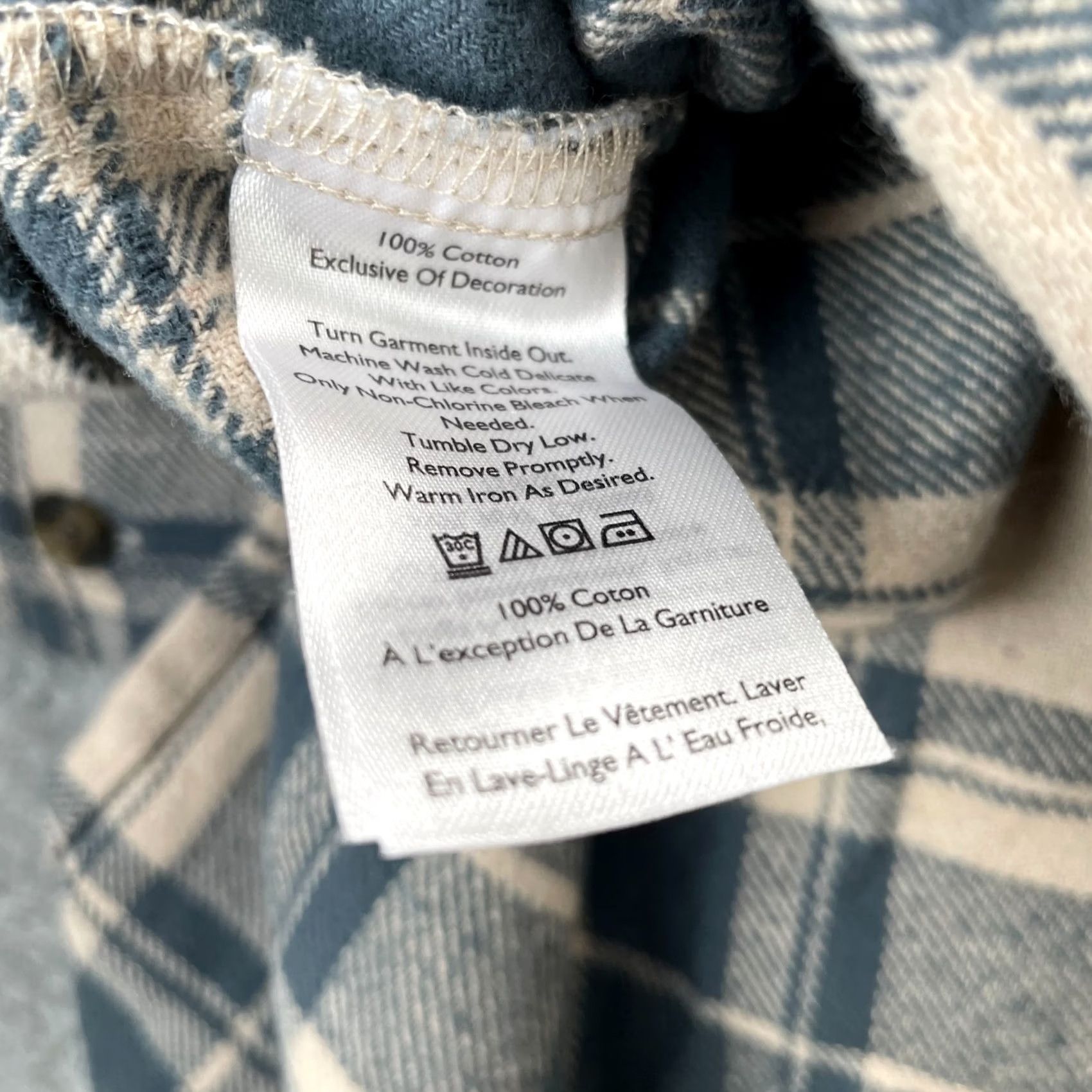 Eddie Bauer VINTAGE Eddie Bauer Shirt Womens L Tall Blue Plaid Cotton Flannel High Low Pleated Button-Up Casual Shirt Womens Mens? Size L / US 10 / IT 46 - 4 Thumbnail