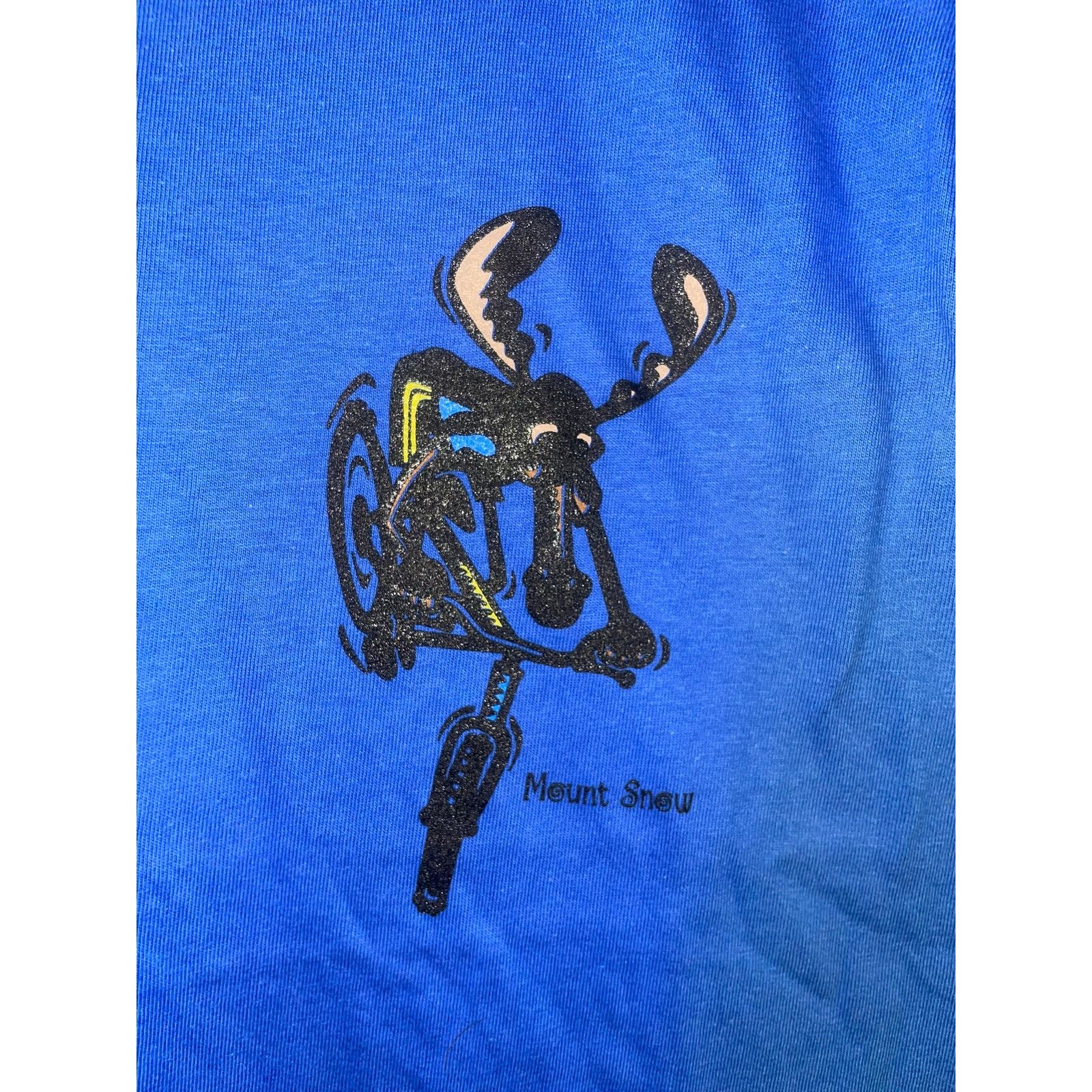 Hanes Youth Vintage Mount Snow Shirt Moose Biking Kid's Tee 90s L Size L / US 10 / IT 46 - 2 Thumbnail
