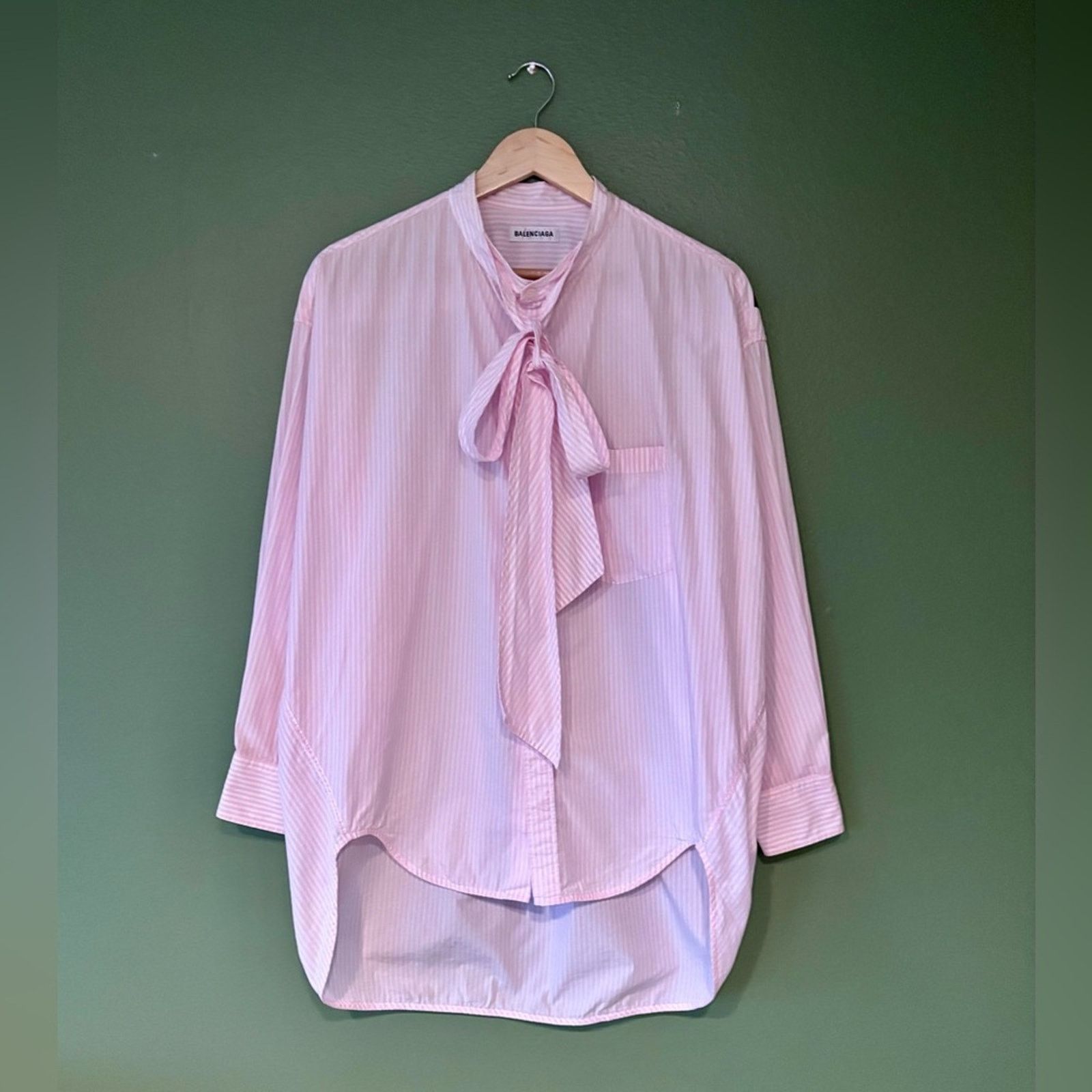 Balenciaga Balenciaga New Swing Logo Button Down Striped Shirt Size XS Size XXS / US 00 / IT 34 - 3 Thumbnail