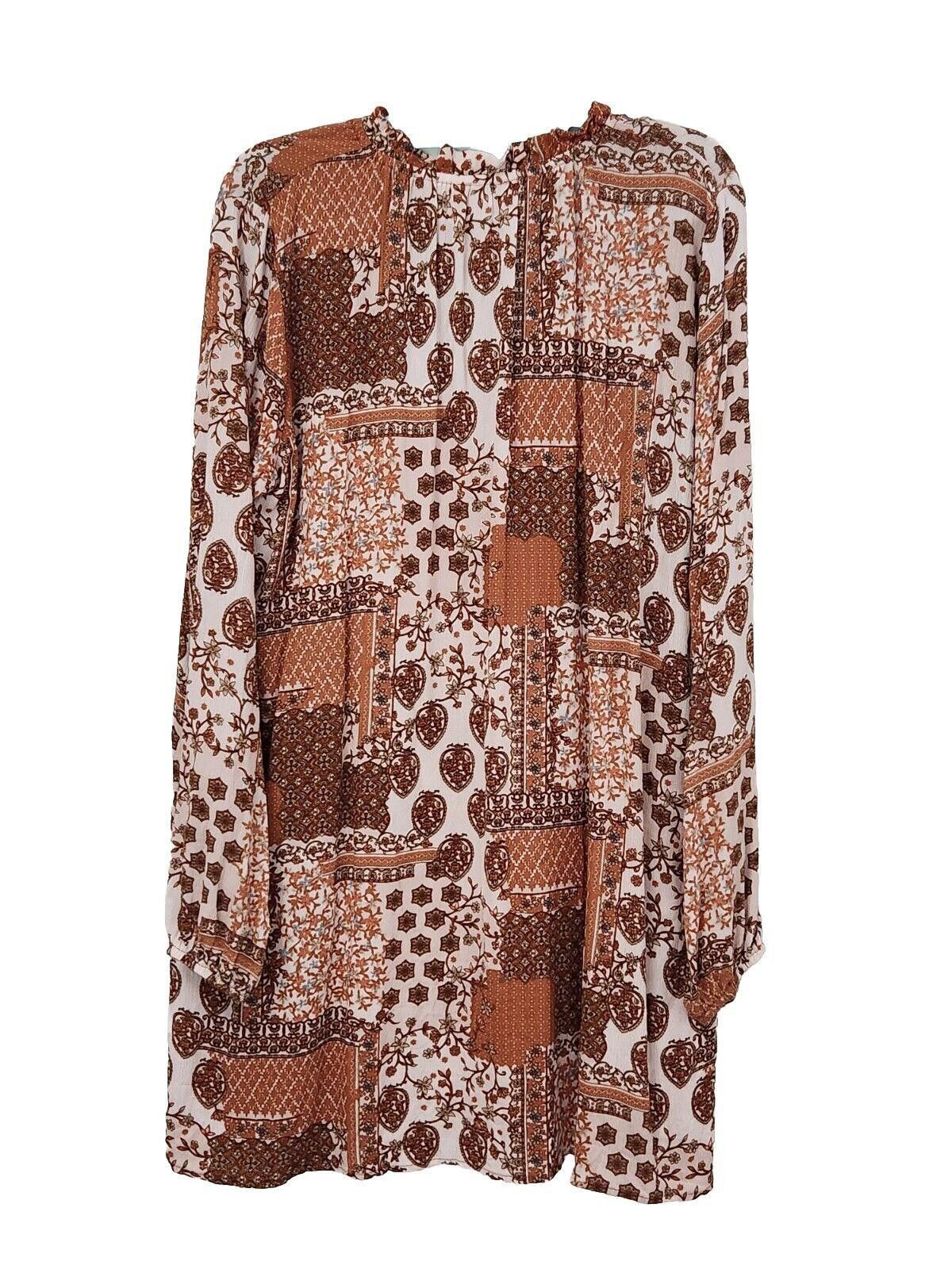 Designer Hashtag Dress Large Boho Hippie V Neck Long Sleeve Tunic Size L / US 10 / IT 46 - 2 Thumbnail