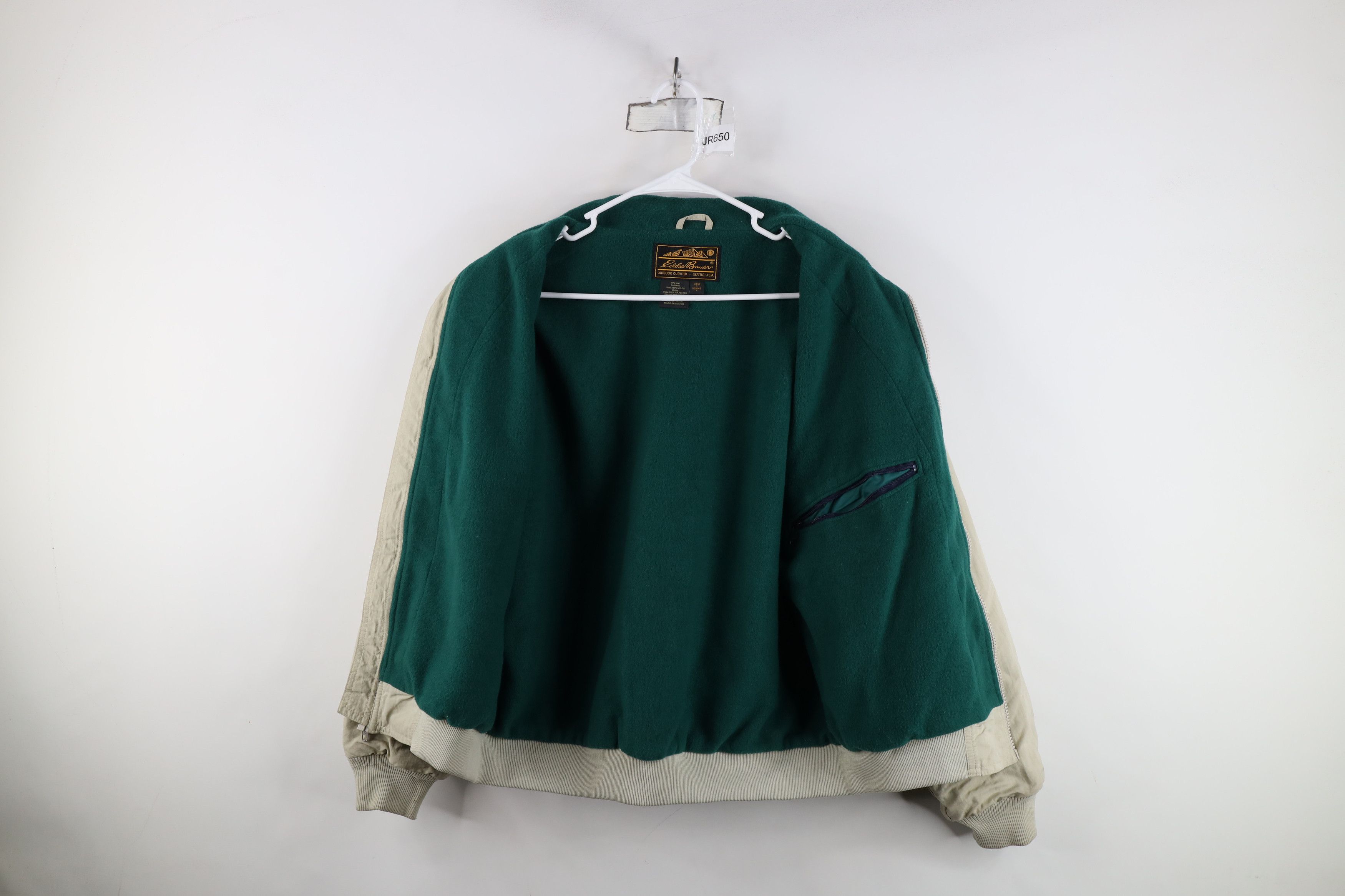 Eddie Bauer Vintage 90s Eddie Bauer Fleece Lined Zip Bomber Jacket Beige Size US S / EU 44-46 / 1 - 11 Thumbnail