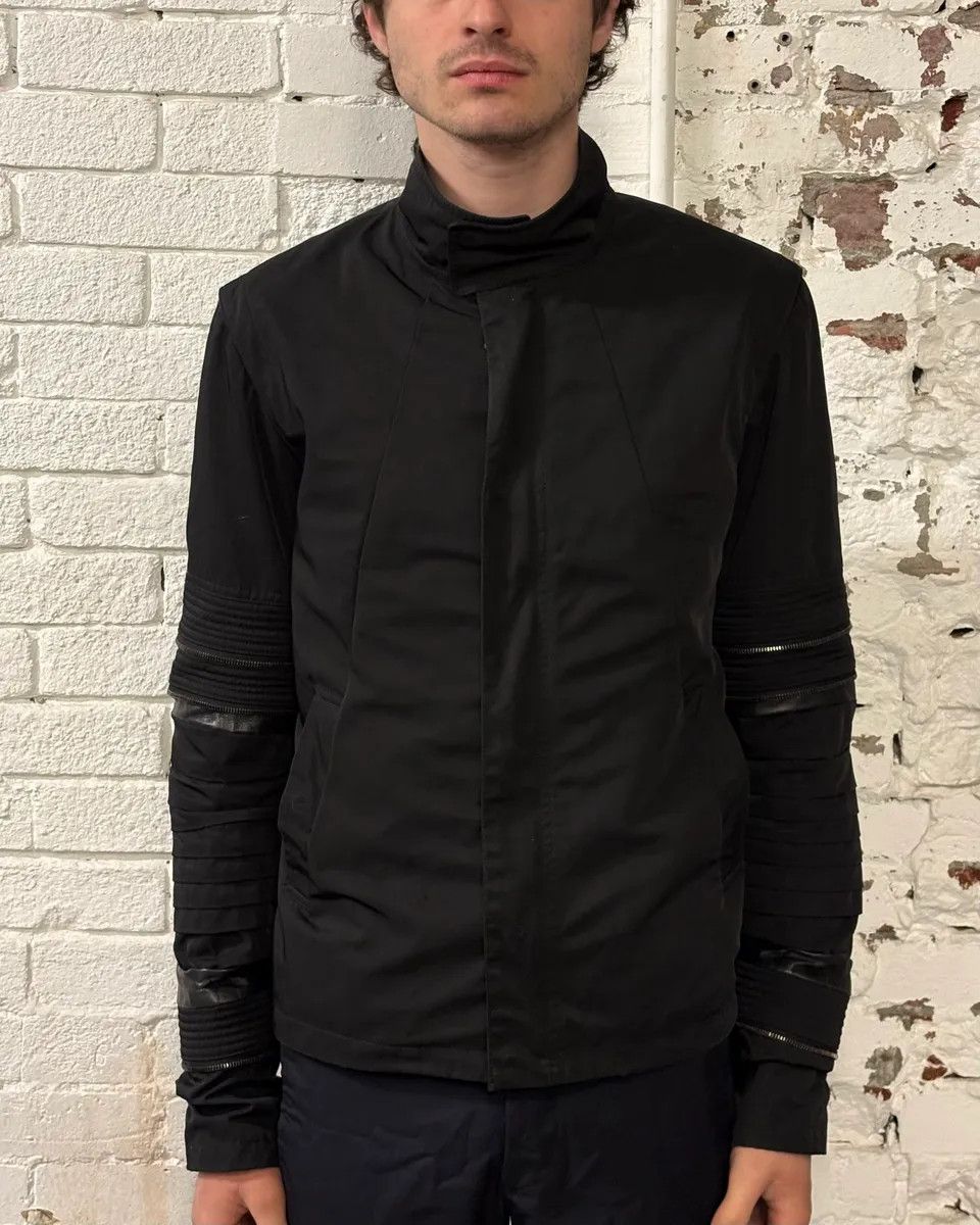Givenchy SS2011 Givenchy Black Nylon Moto Zip Sleeve Bomber Jacket by Hedi Slimane Size US S / EU 44-46 / 1 - 2 Thumbnail