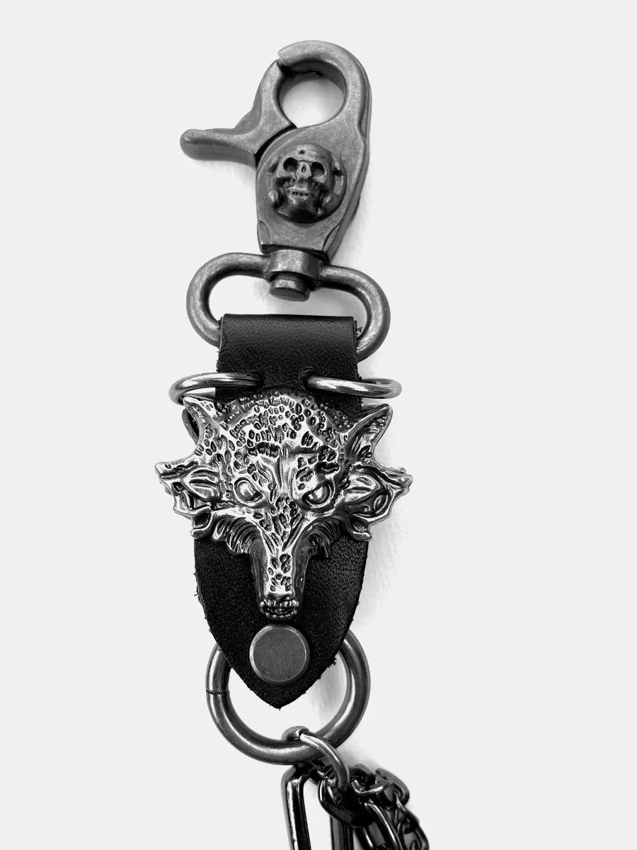 Jewelry Metal Punk Rock Layered Chain Wolf Head Waist Pant Keychains Size ONE SIZE - 4 Thumbnail