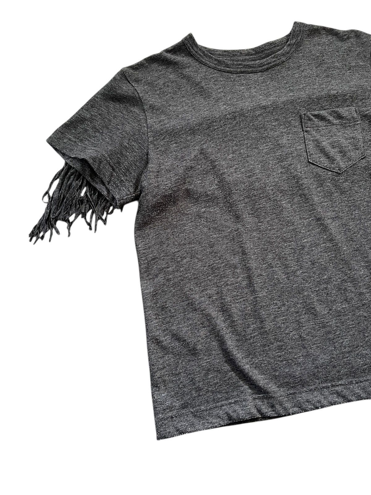 Sacai Sacai Fringed Cropped Pocket Tshirt Size XS / US 0-2 / IT 36-38 - 4 Thumbnail
