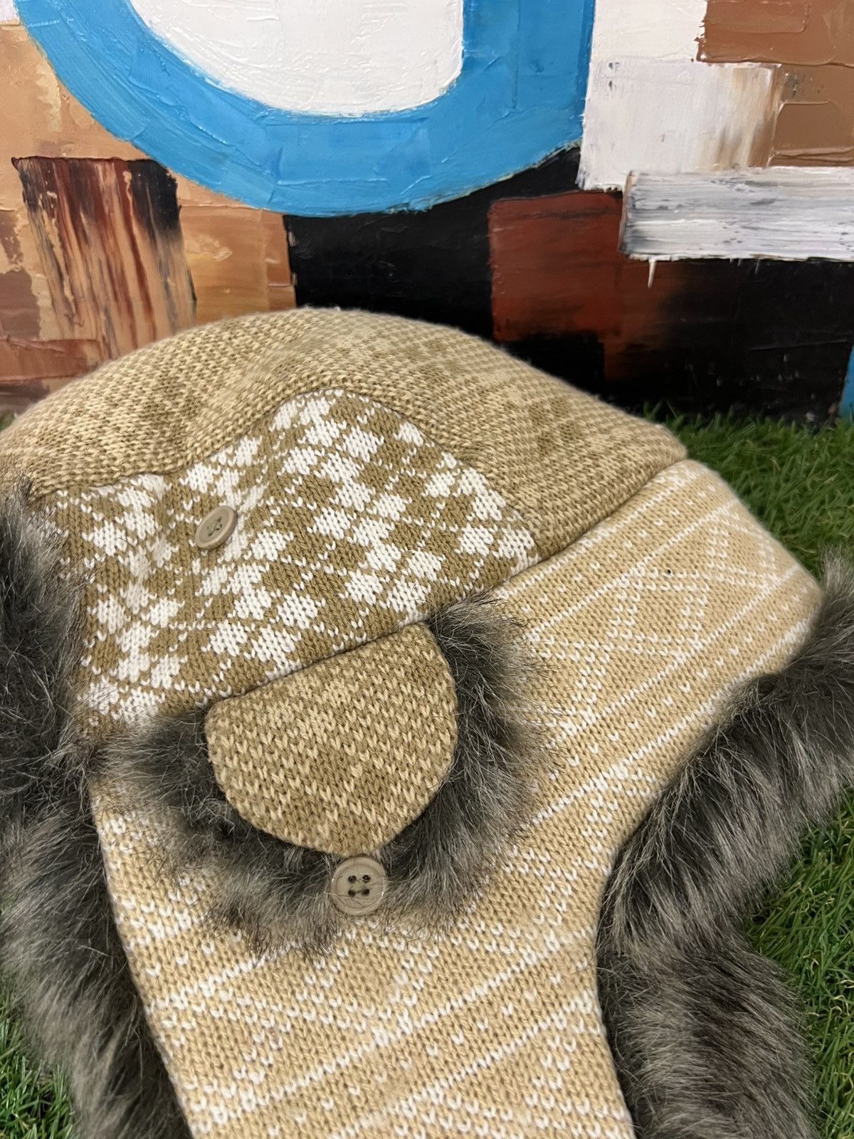 Hysteric Glamour × Japanese Brand Crazy Y2k Mohair Fuzzy Hat Ushanka Punk Winter Size ONE SIZE - 3 Thumbnail