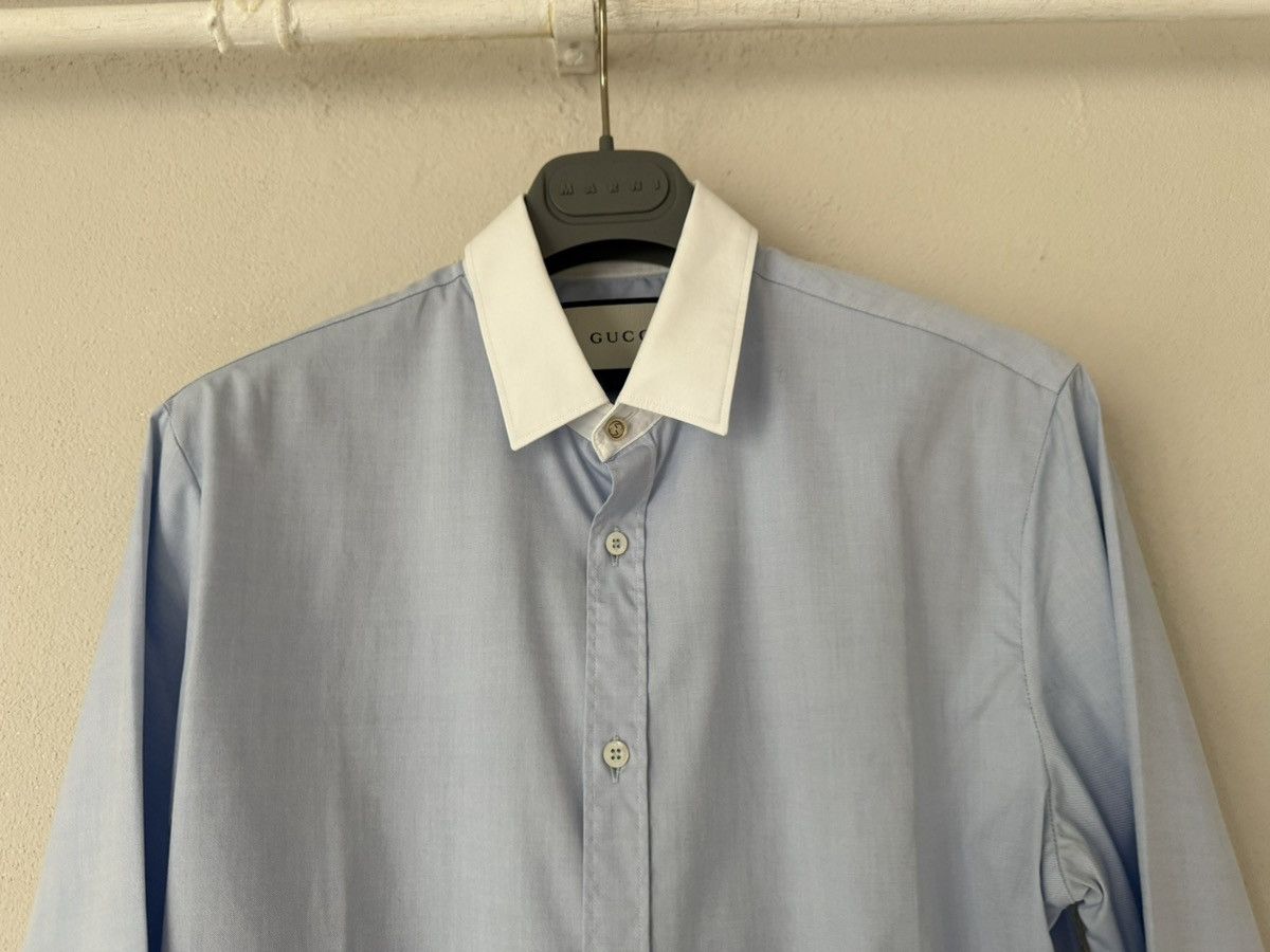 Gucci Sky Blue Shirt with White Contrast Collar Size US S / EU 44-46 / 1 - 6 Thumbnail