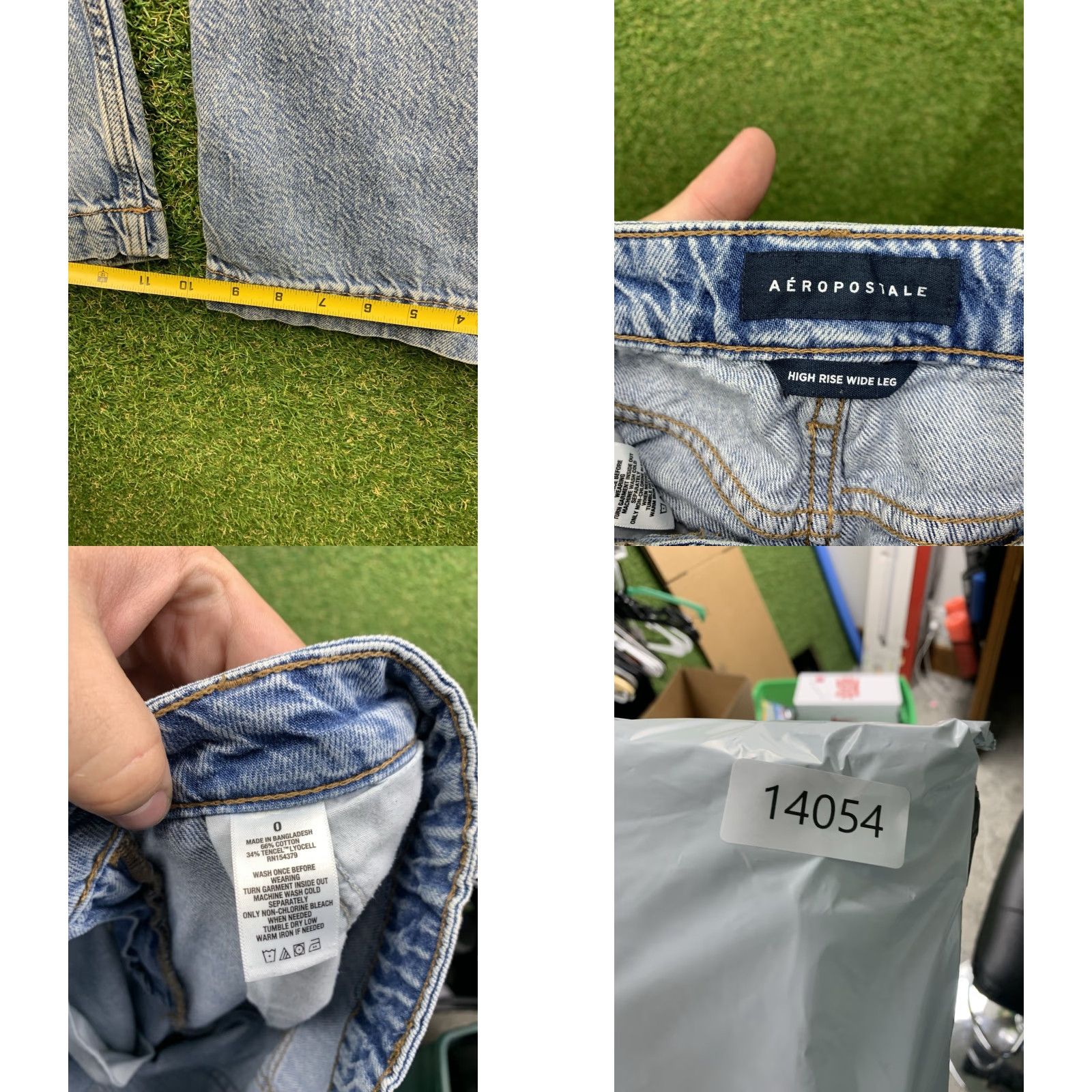 Vintage Aéropostale Jeans Womens 0 High Rise Wide-Leg Cargo Light Wash Blue 90s Grunge Indie Regular Womens Jeans Size 25" / US 0 / IT 36 - 8 Thumbnail