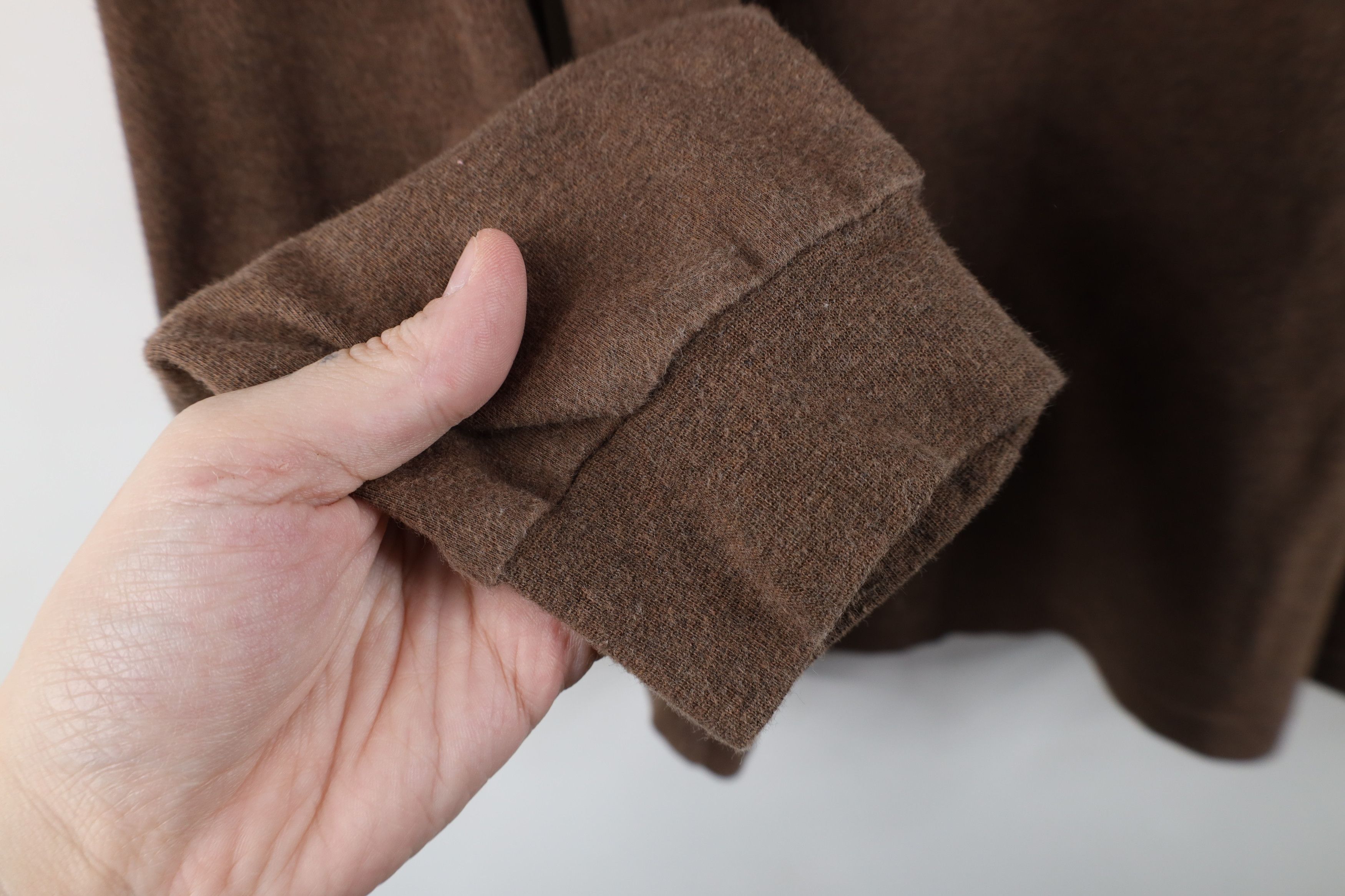 Vintage Vintage 90s Streetwear Mock Neck Long Sleeve T-Shirt Brown Size US M / EU 48-50 / 2 - 7 Thumbnail