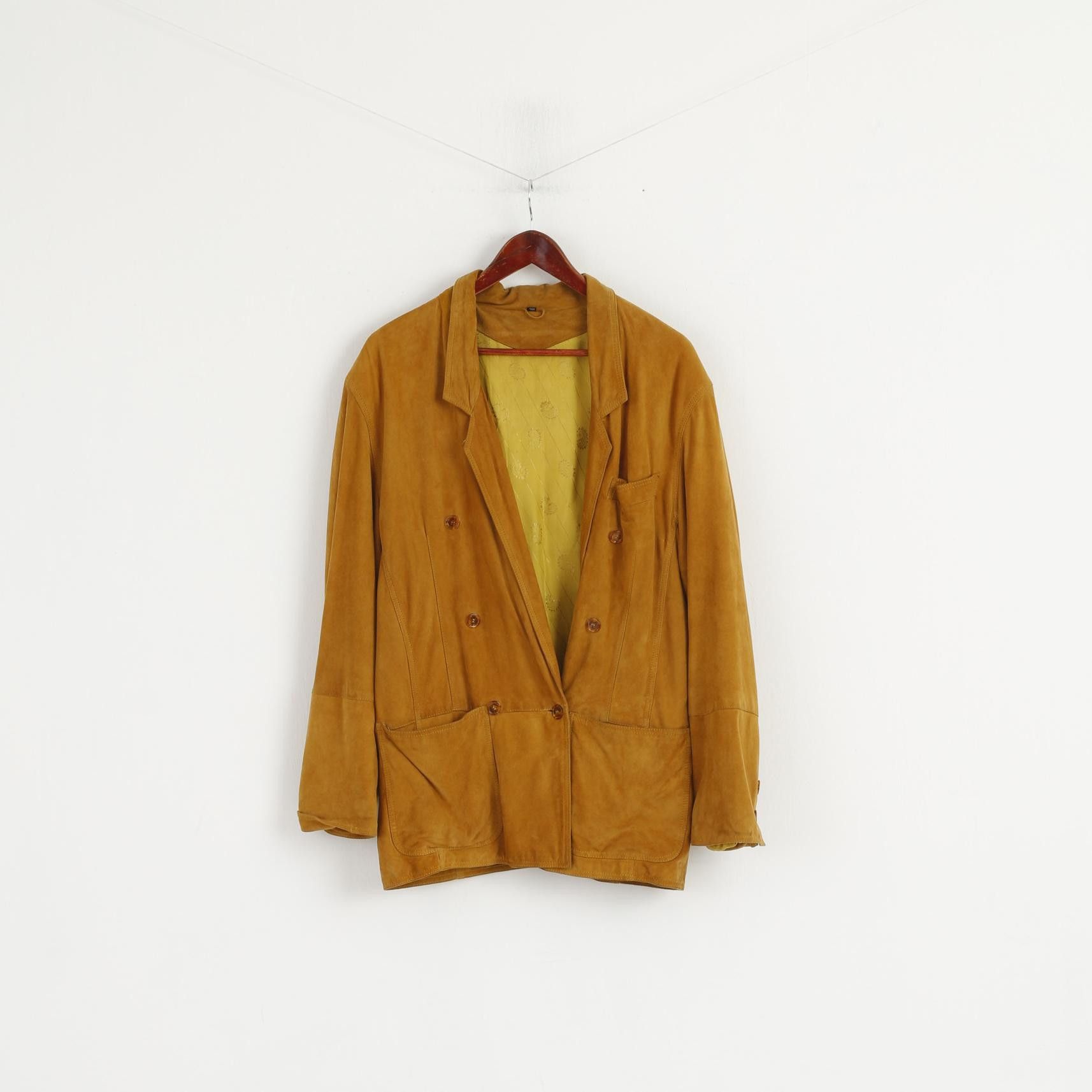 Vintage Vintage Women 48 XXL Jacket Mustard leather 7293 Size XXL / US 16-18 / IT 52-54 - 2 Thumbnail