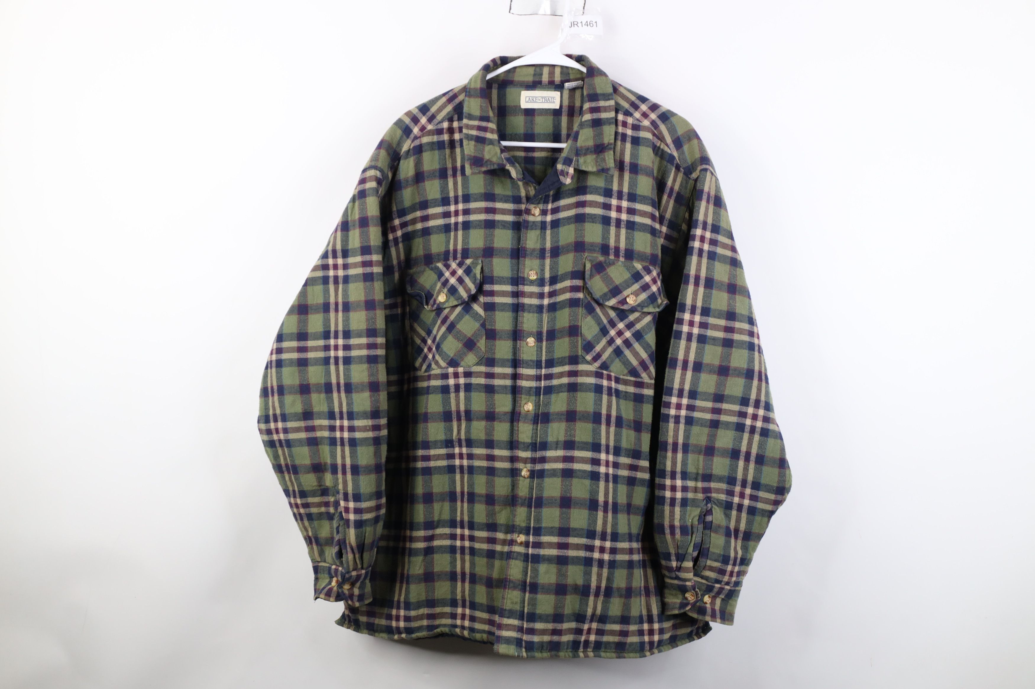 Vintage Vintage 90s Streetwear Flannel Button Shirt Jacket Jac Shirt Size US XXL / EU 58 / 5 - 1 Thumbnail