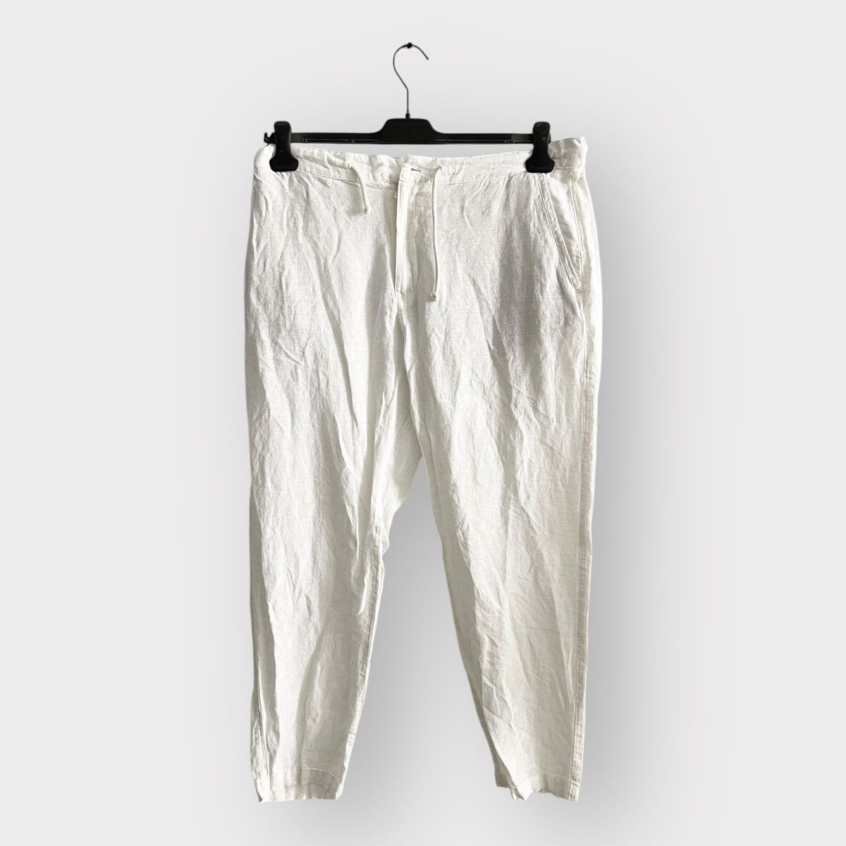 Designer STEAL! Zara Drawstrings White Leisure Pants Size US 36 / EU 52 - 1 Thumbnail