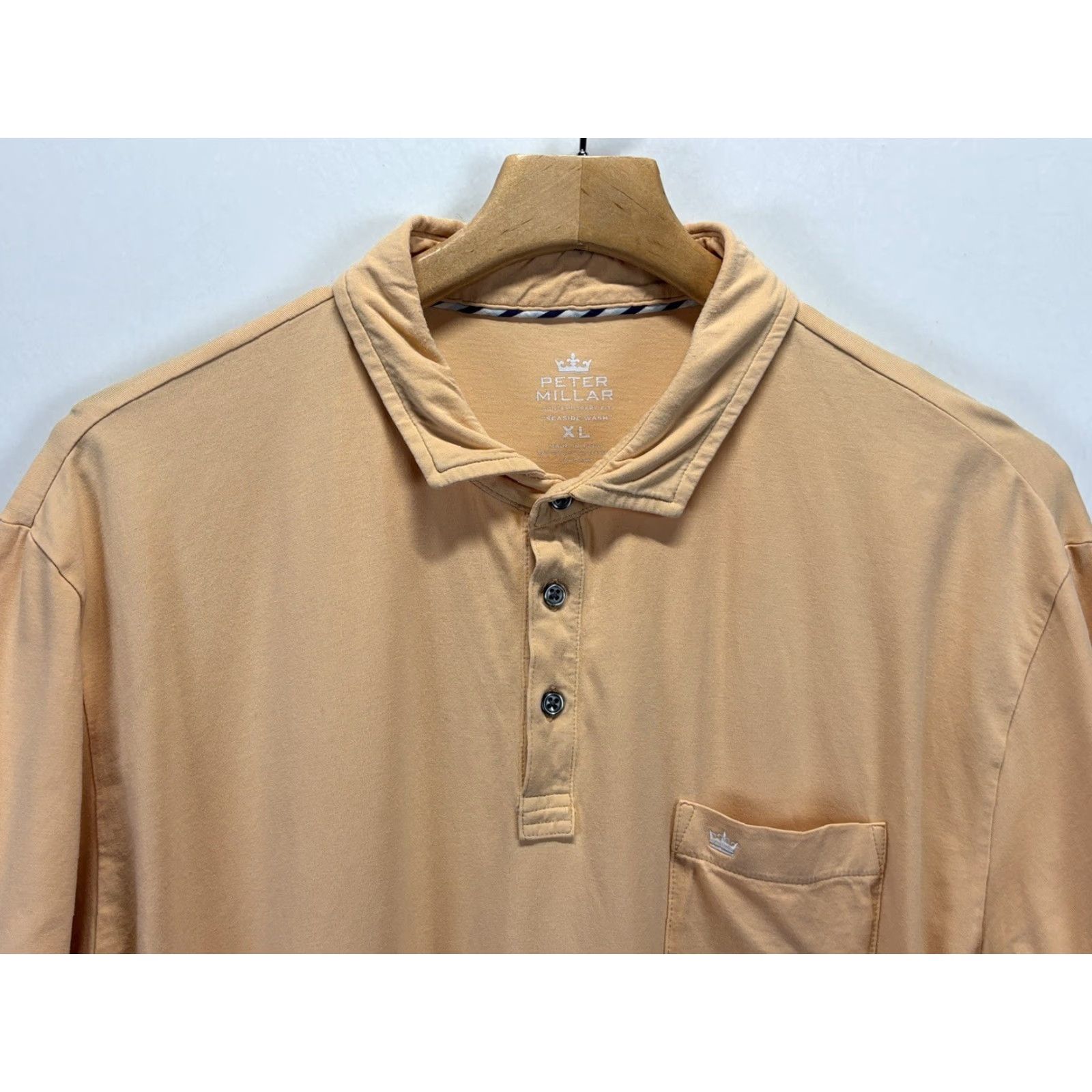 Peter Millar PETER MILLAR Seaside Wash Polo Shirt Men XL Short Sleeve Collared Golf Melon Pebble Beach 90s? Size US XL / EU 56 / 4 - 3 Thumbnail
