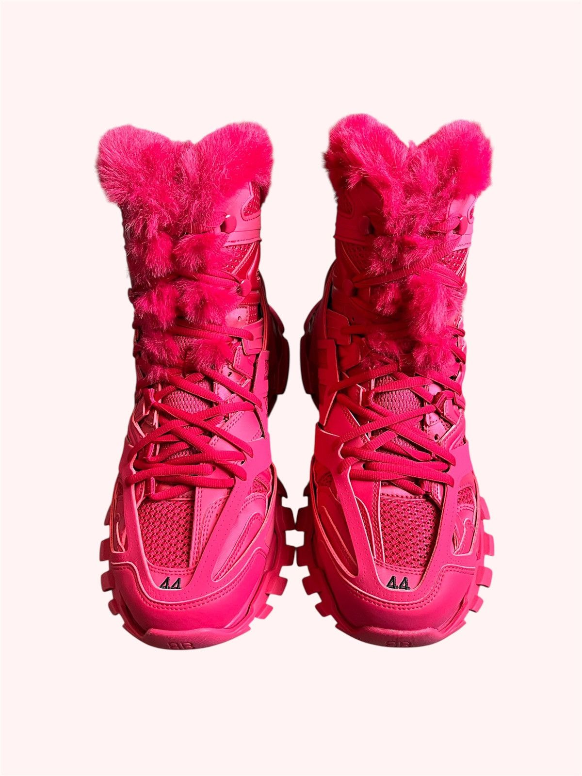Balenciaga Track Fur Boots - 13 US - Red - 46 EU - Gorpcore - Track Hike Boots Balenciaga Balenciaga Track Hike High Boot Red Fur | Grailed main image 4