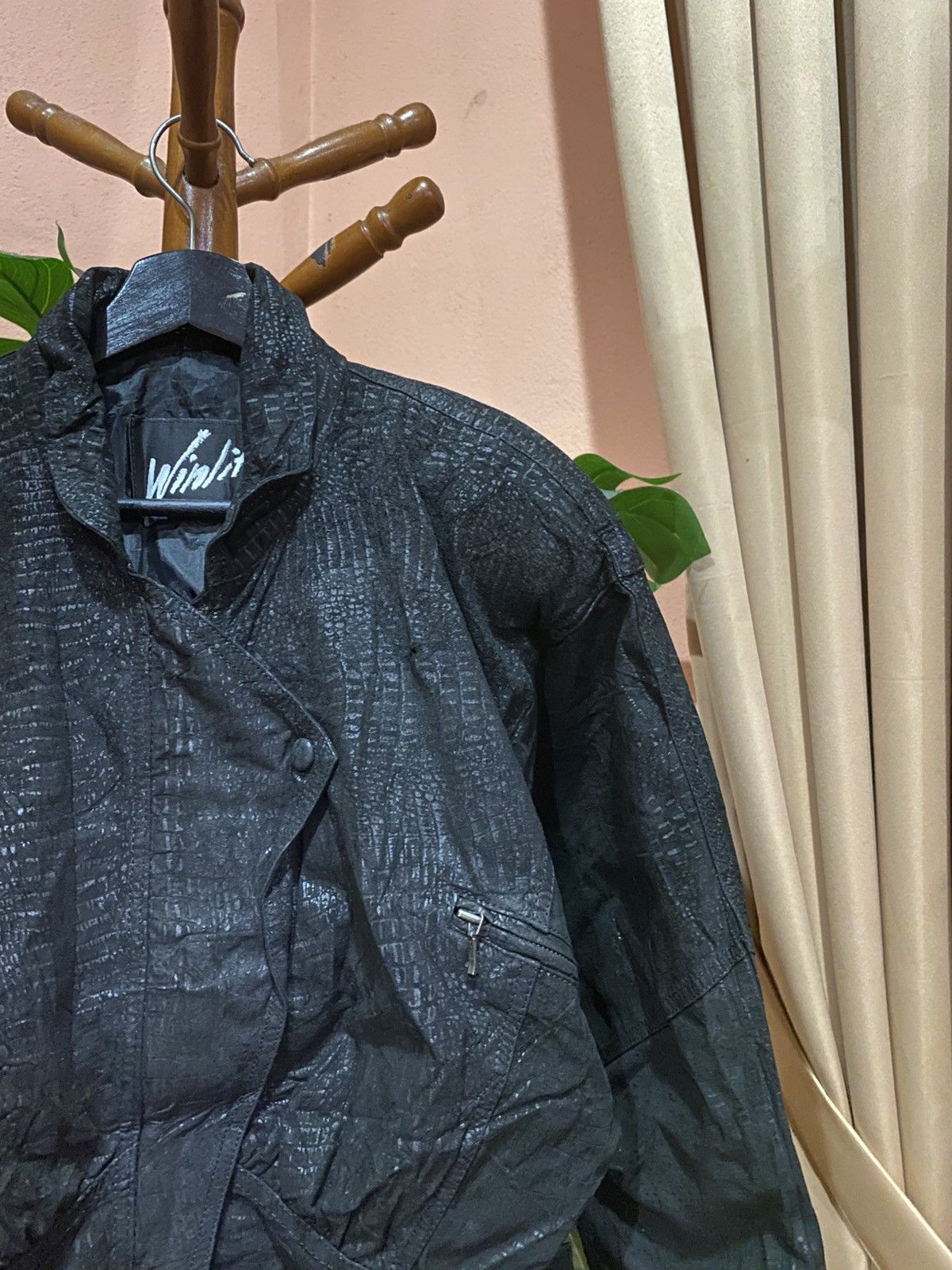 Other Vintage Winlit Genuine Leather Black Embossed Pattern Jacket Size US M / EU 48-50 / 2 - 6 Thumbnail