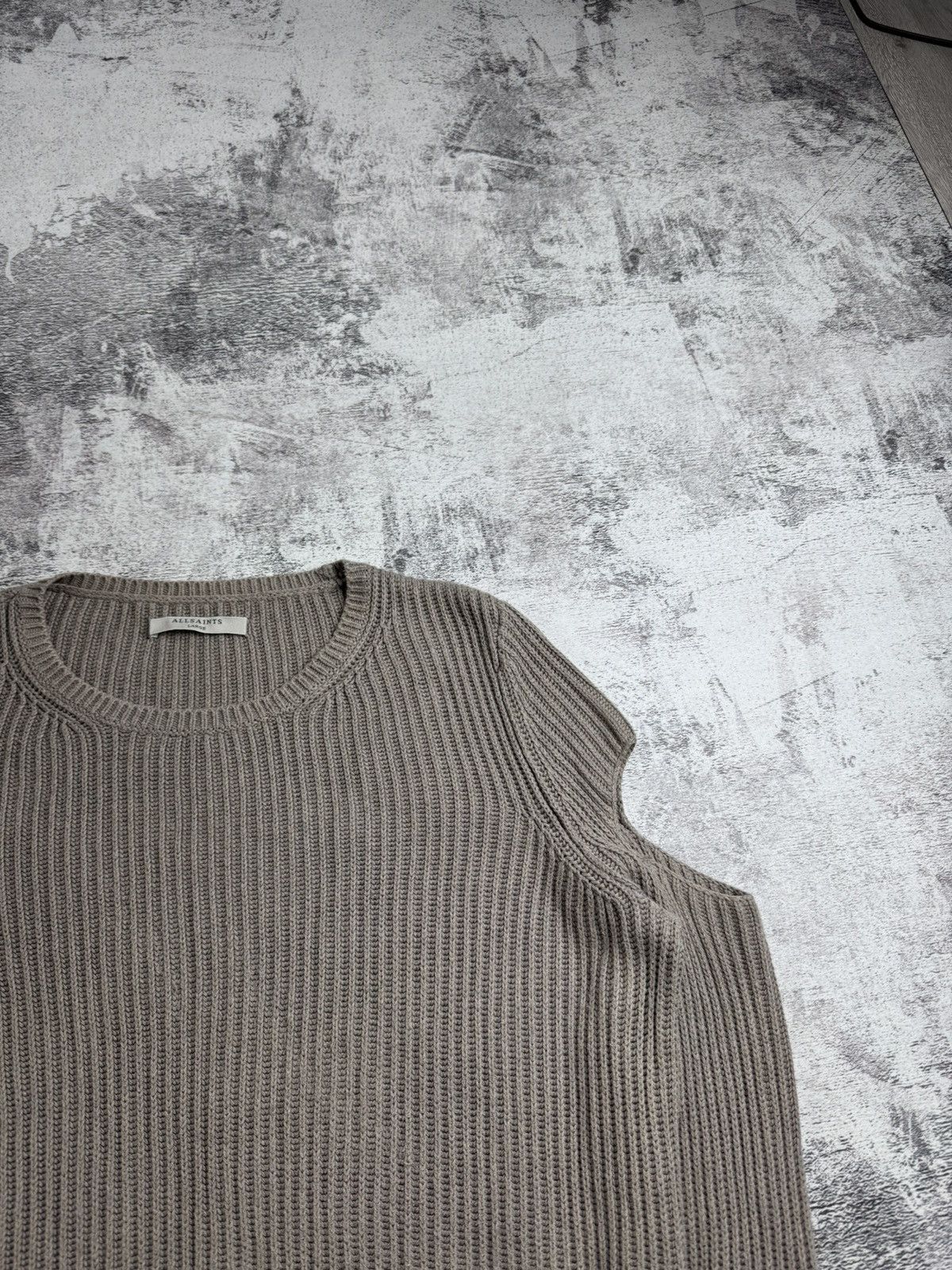 Allsaints AllSaints Ria Jumper Large Knited Beige Cotton Sweatshirt Sweater Pullover Size US L / EU 52-54 / 3 - 7 Thumbnail