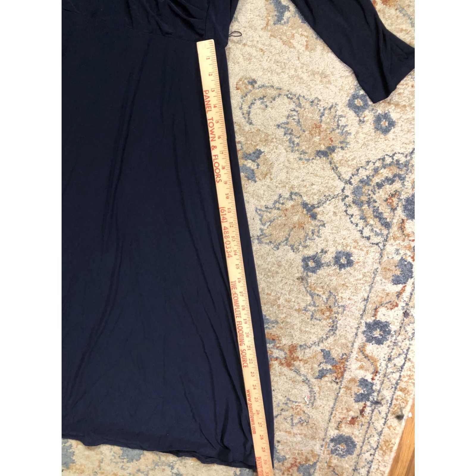 Ralph Lauren Lauren Ralph Lauren Dress Womens 12 Navy Blue Wrap Maxi Jersey V Neck 3/4 Sleeve Size XL / US 12-14 / IT 48-50 - 6 Thumbnail