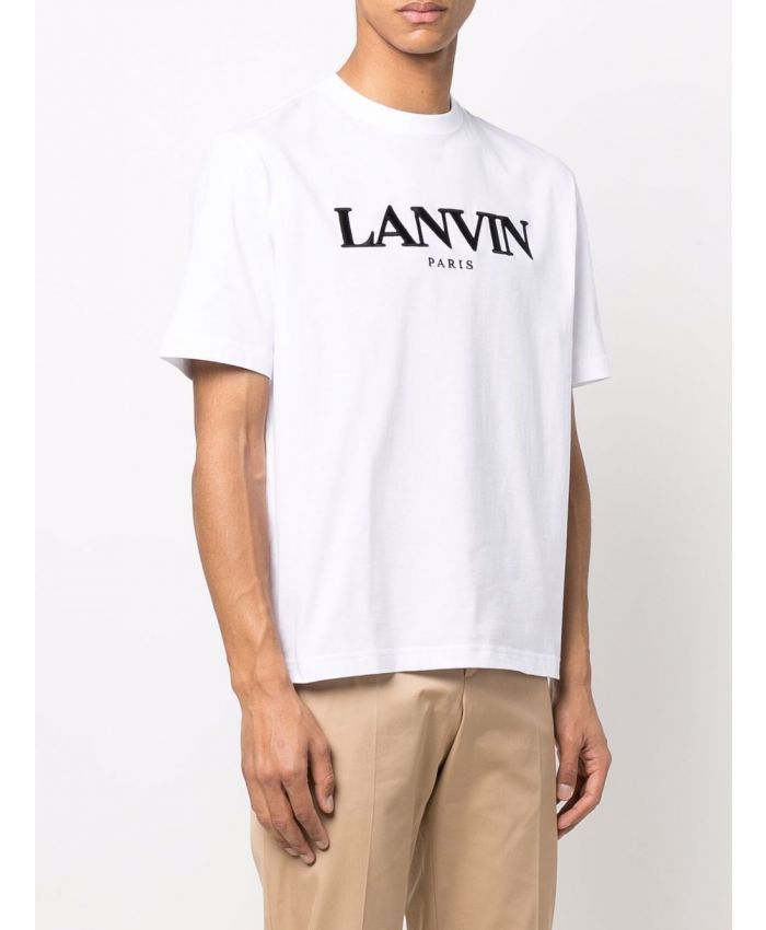 Lanvin o1w1db10724 Embroidered Oversize T-Shirt in Optic White Size US M / EU 48-50 / 2 - 5 Thumbnail