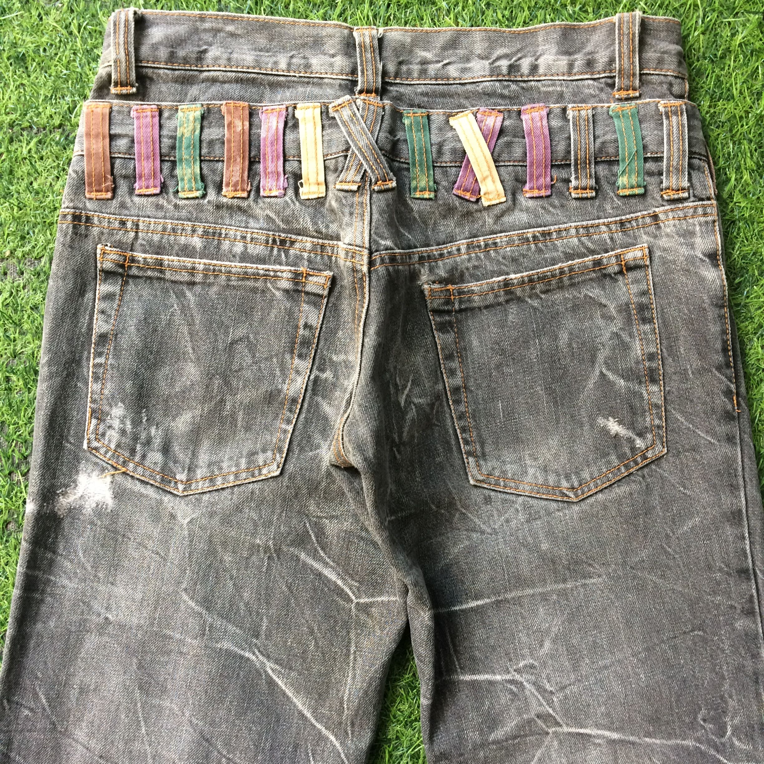 Japanese Brand Distressed Japanese Double Waist Denim #D-670 Size US 29 - 4 Thumbnail