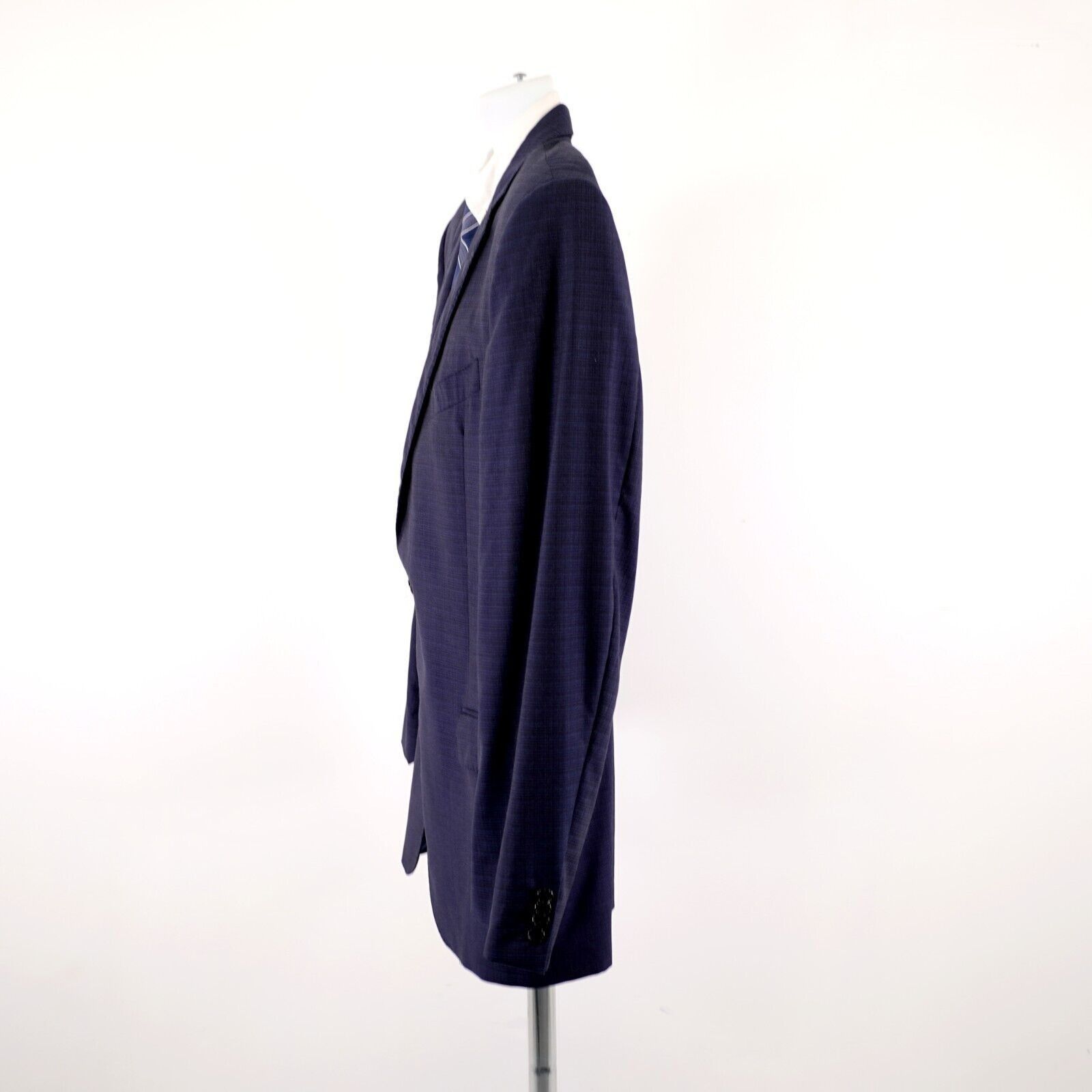 Joseph Abboud Joseph Abboud Reda Super 110s Wool Blue Check 40R 2 Button S Size 40R - 5 Thumbnail