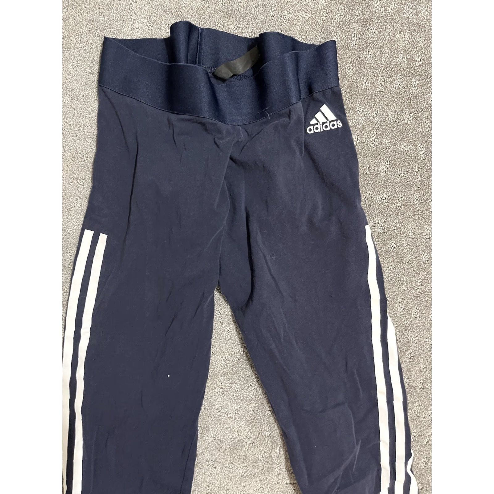 Adidas Adidas Leggings Women Small Navy Blue Activewear 32in Inseam S87551 Compression Pants USA Size S Womens Size 28" / US 6 / IT 42 - 2 Thumbnail