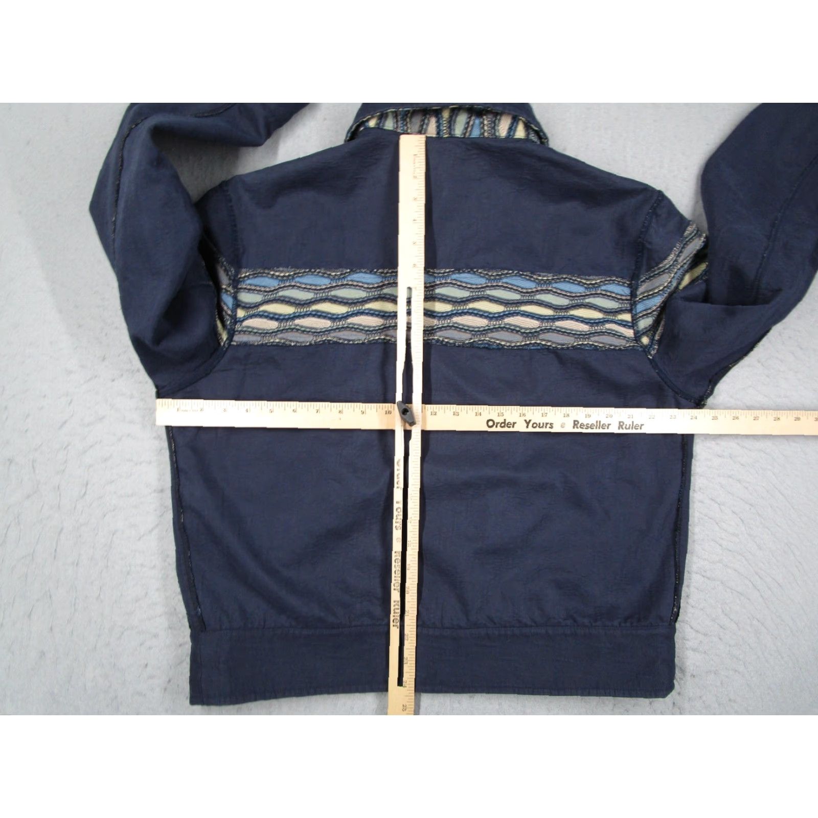 Coogi Vintage Yes Coogi Jacket Mens XL Blue Reversible Zip Up Woven Knit Pattern Coat Retro Size US XL / EU 56 / 4 - 6 Thumbnail