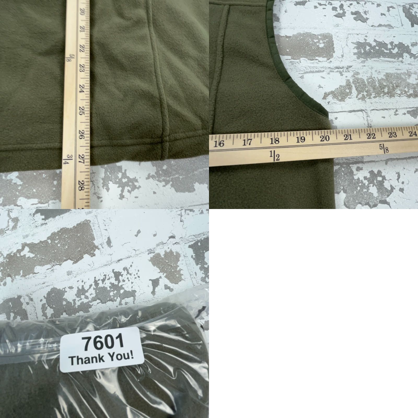 Vintage VEST REI Men M Green Fleece Jacket Layer Outdoors Olive Army Hiking Short Stand-Up Collar Zipper Pockets All Seasons Regular Fit Size US M / EU 48-50 / 2 - 8 Thumbnail