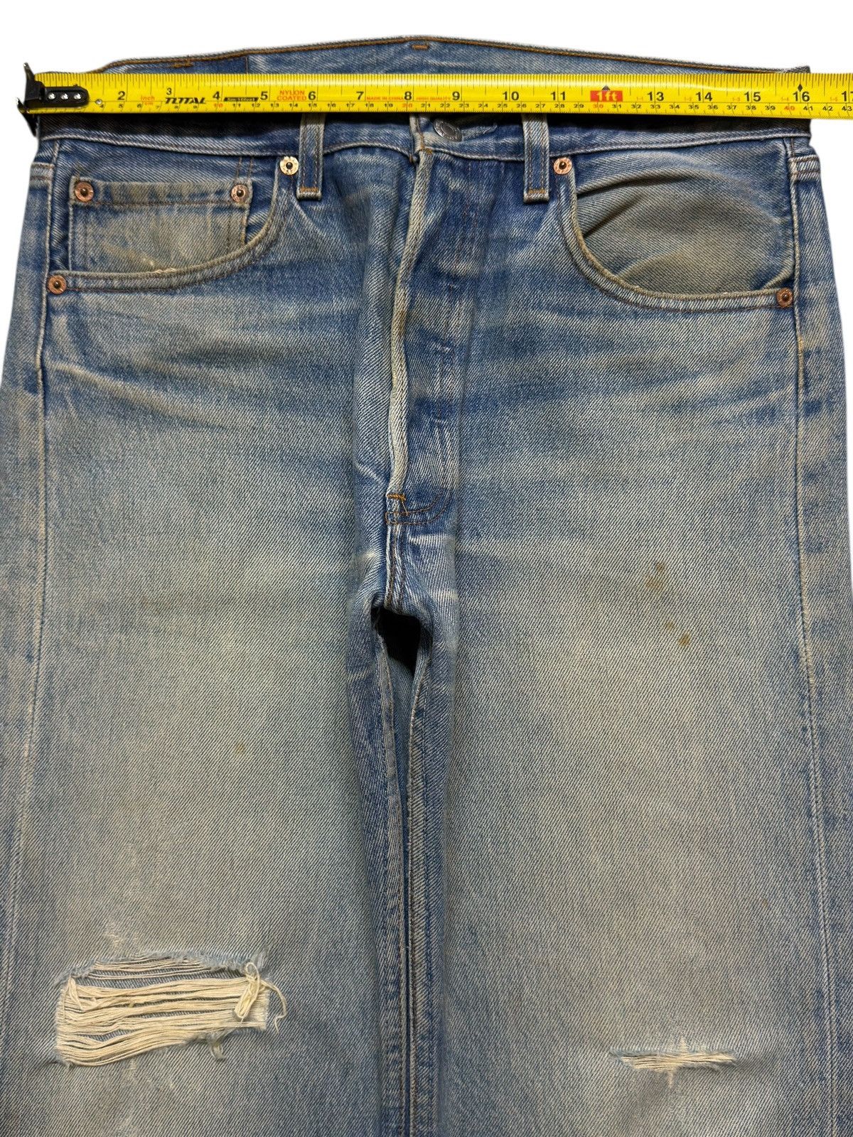 Levi's Vintage 90s Usa Levis 501xx Blue Faded Wash Distressed Jeans Size US 32 / EU 48 - 11 Thumbnail